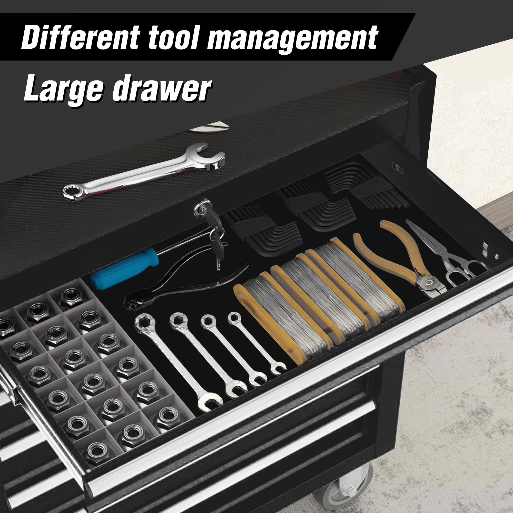 5-Drawer Rolling Tool Chest with Lock & Key | Tool Storage Cabinet for Garage