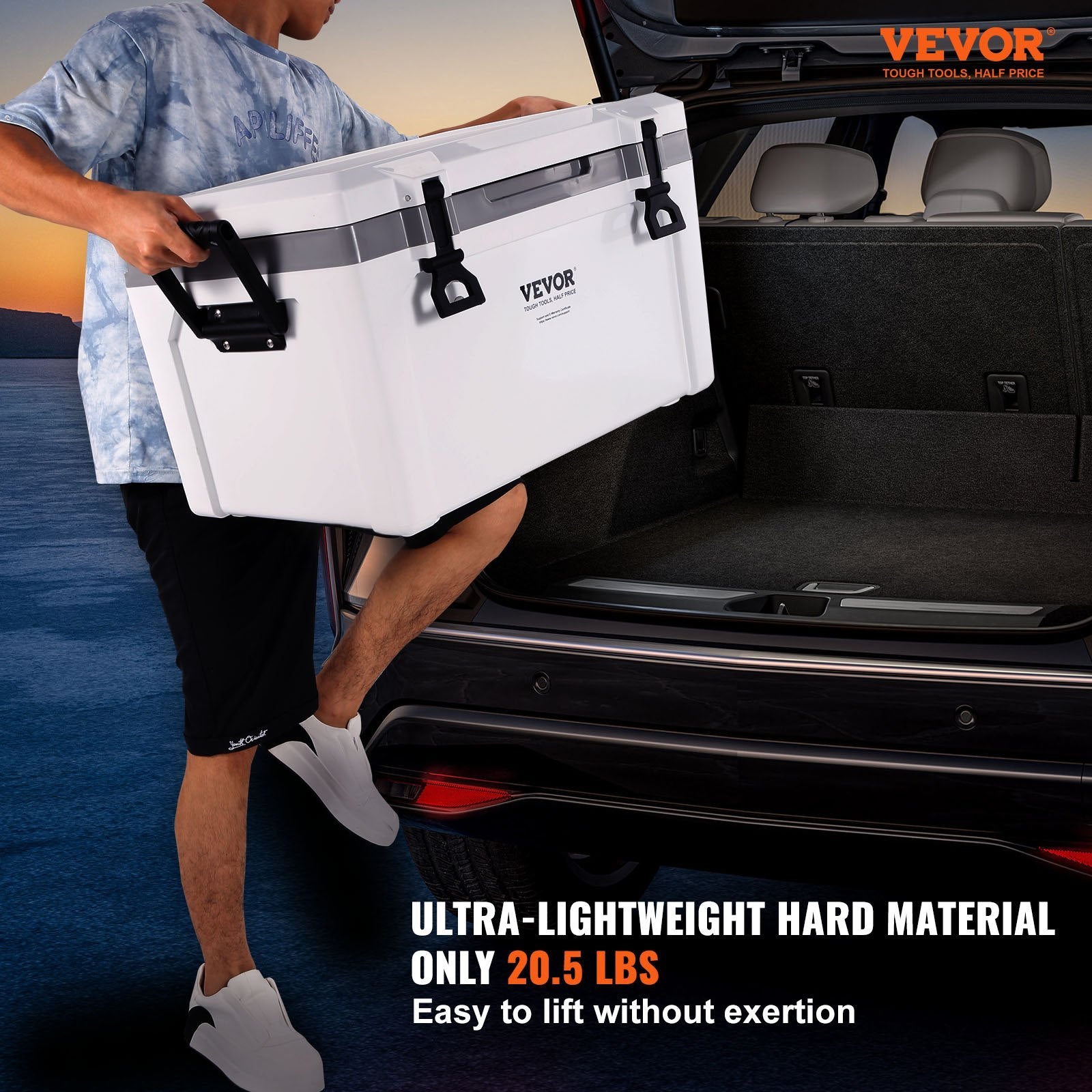 52 Qt Hard Cooler with 6-Day Ice Retention | Portable Ice Chest for Camping, Beach & Outdoor