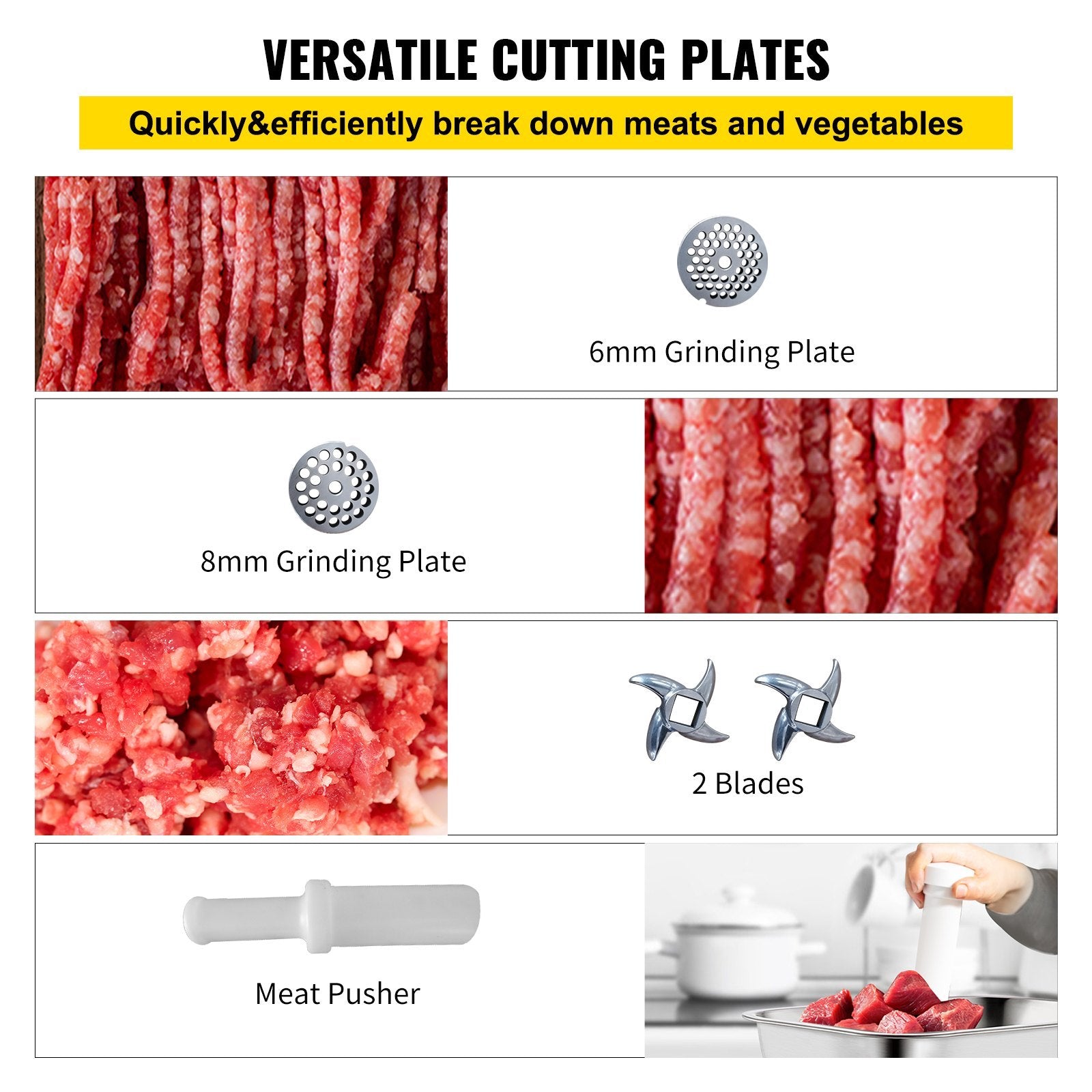 Commercial Electric Meat Grinder | 550 LB/H Heavy-Duty Stainless Steel Meat Mincer