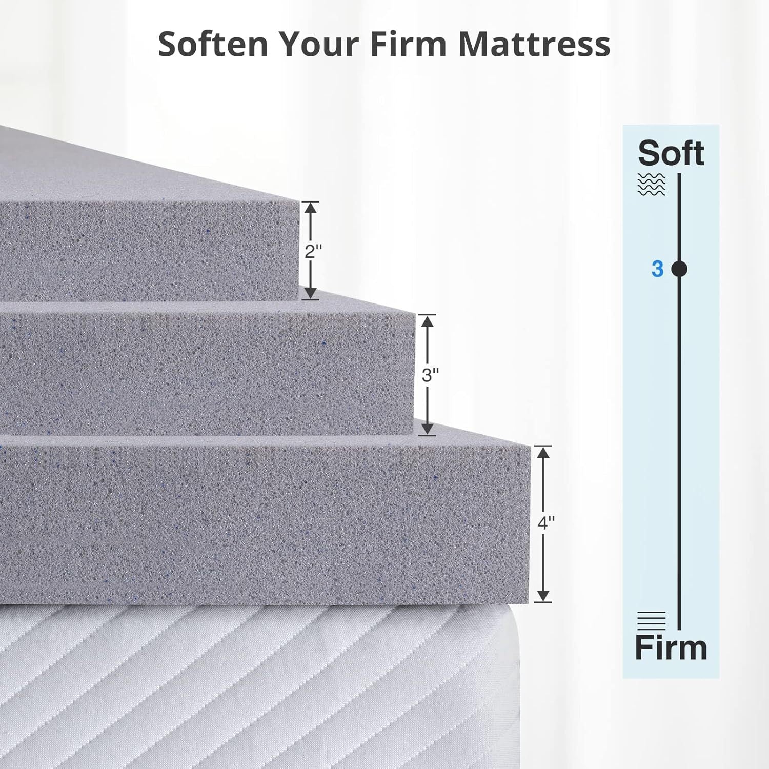 2 Inch Mattress Topper King,Gel Memory Foam Mattress Topper Double Bed Topper for Soft & Cooling Sleep, Pressure Relieve, CertiPUR-US Certified