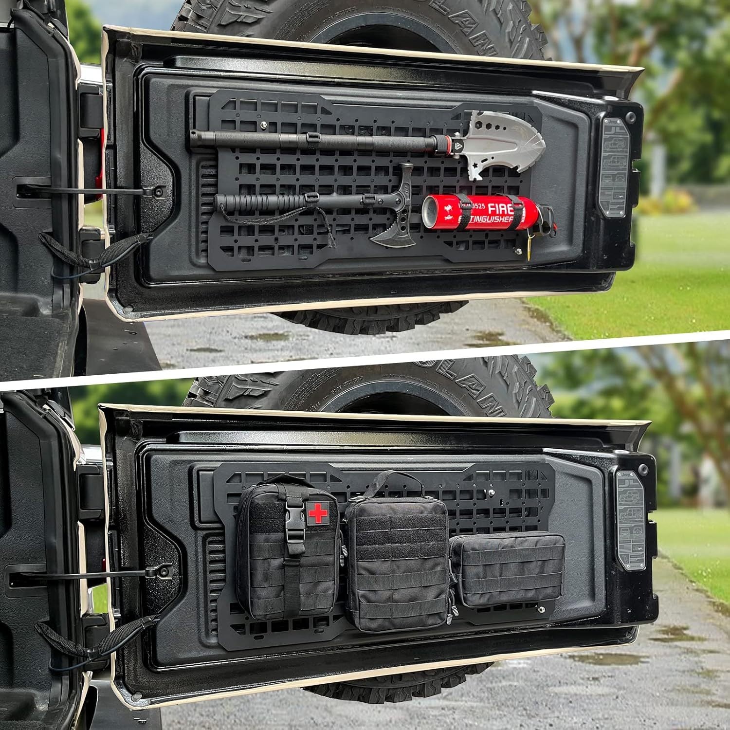 Tailgate Tactical Panel for Wrangler Tailgate Tool Kit Organizer Racks Compatible with Jeep Wrangler 2007-2018 JK JKU & 2018-2022 JL JLU