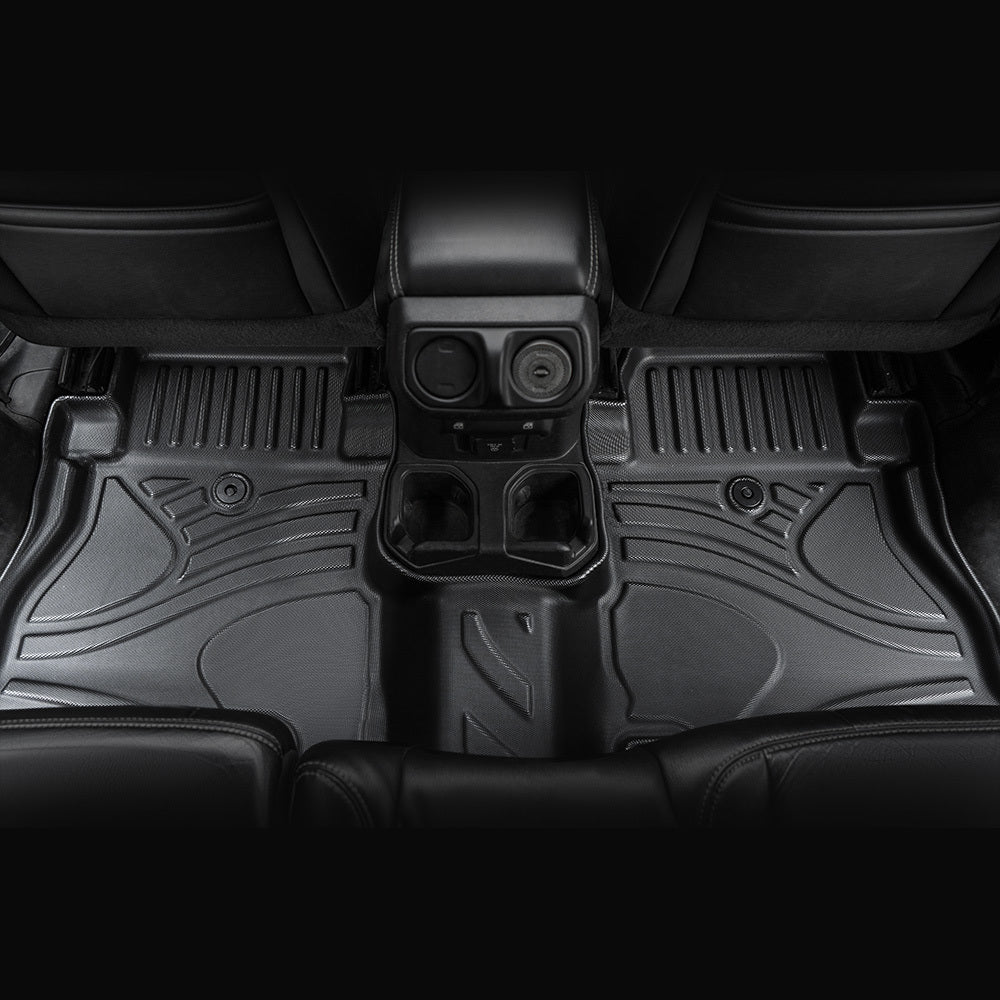 MKR Waterproof and Stain-resistant TPE Car Floor Mats Black 3 PCS For Jeep Wrangler JL 2018+ 4 Doors Model ( Not Fit for Jeep Wrangler JK or 4XE)