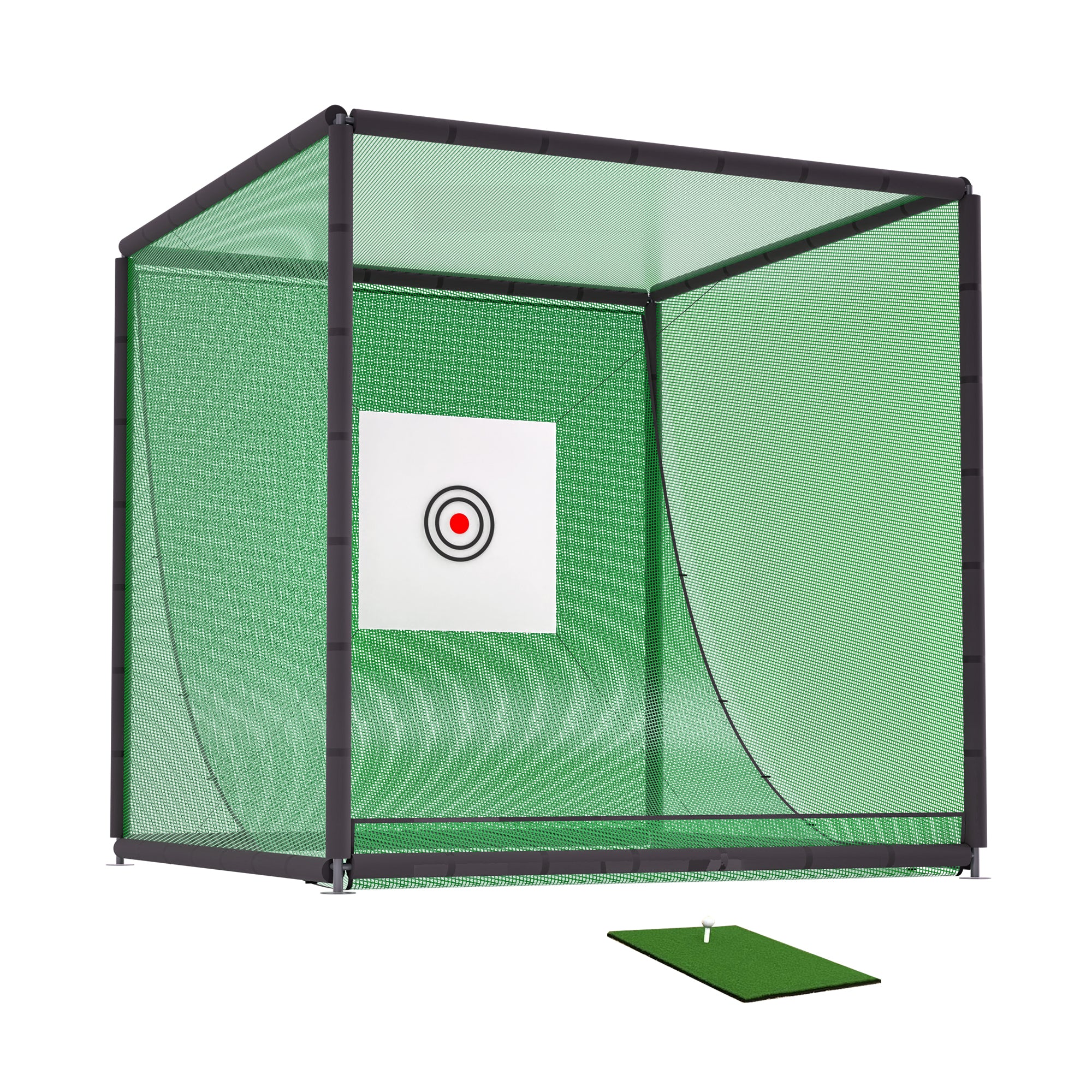 Golf Practice Net Cage,10 x 10 x 10FT Metal Frame Hitting Net Kit for Backyard,Golf Batting Cage Netting Golf Training Simulators for Home