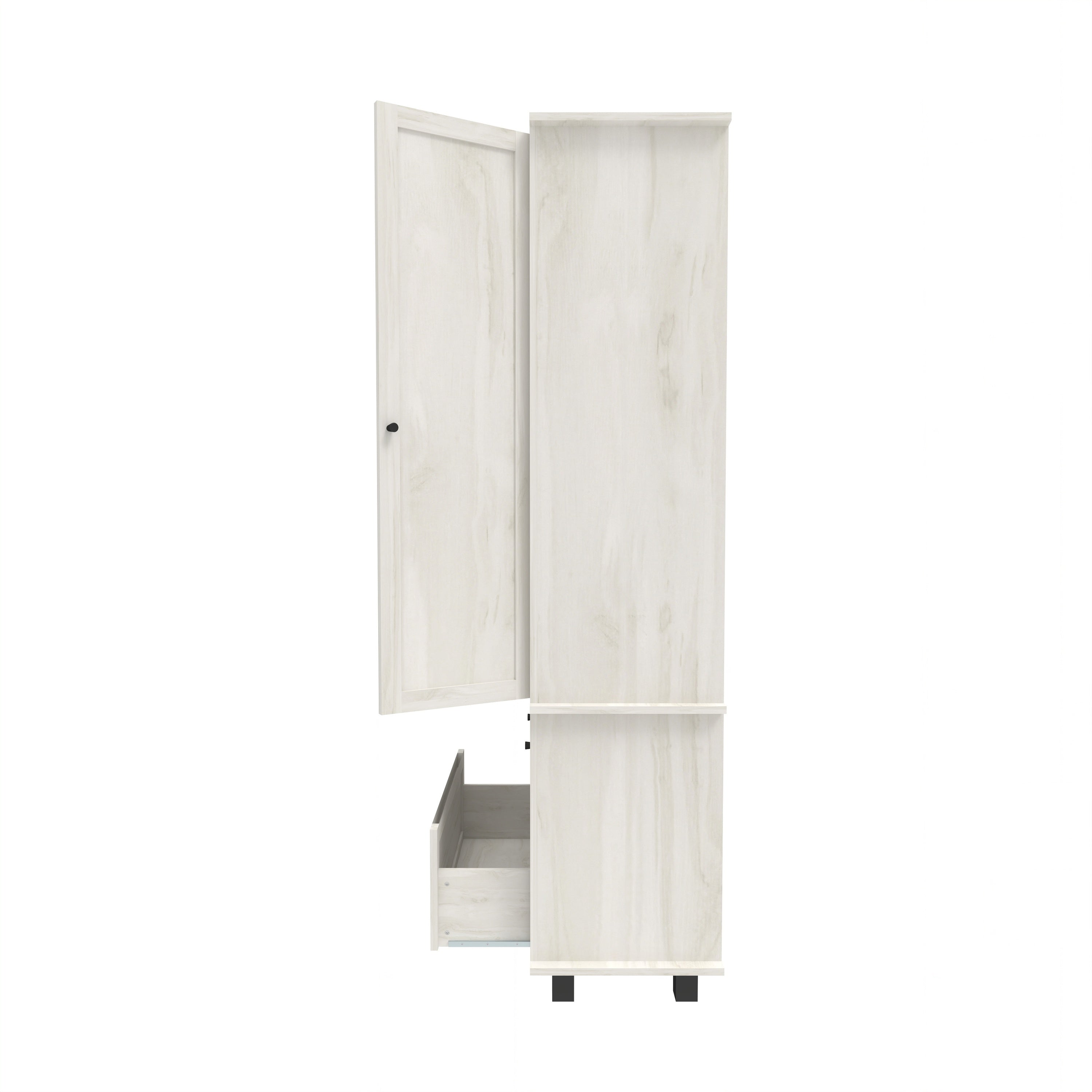 70" Tall Kitchen Pantry Storage Cabinet with 2 Drawers and 3 Shelves, Minimalist Wood Large Storage Cabinet for Kitchen, Dining Room, Living Room, Bathroom (Antique White)