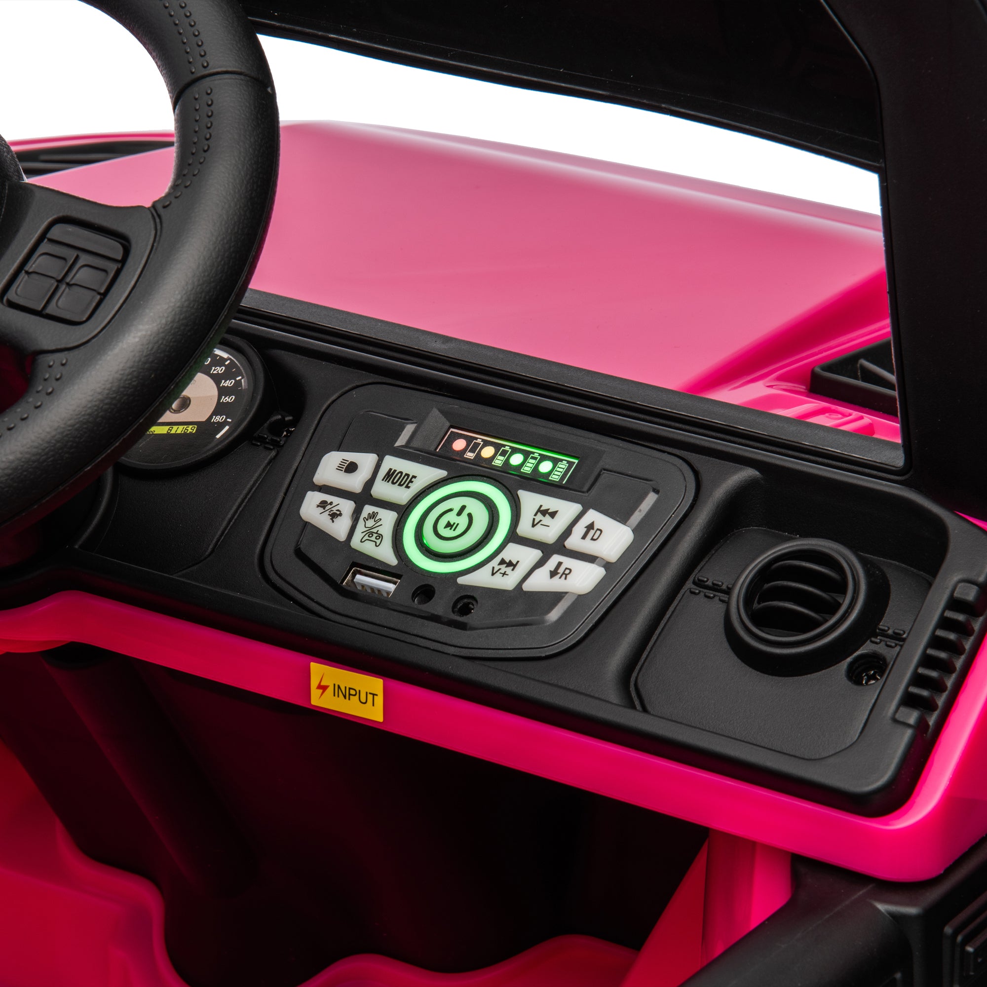 24V Ride On Large Pickup Truck for Kids, 4WD Ride On Car with Remote Control, Bluetooth Music, Spacious Rear Storage, Parents Assist in Driving

