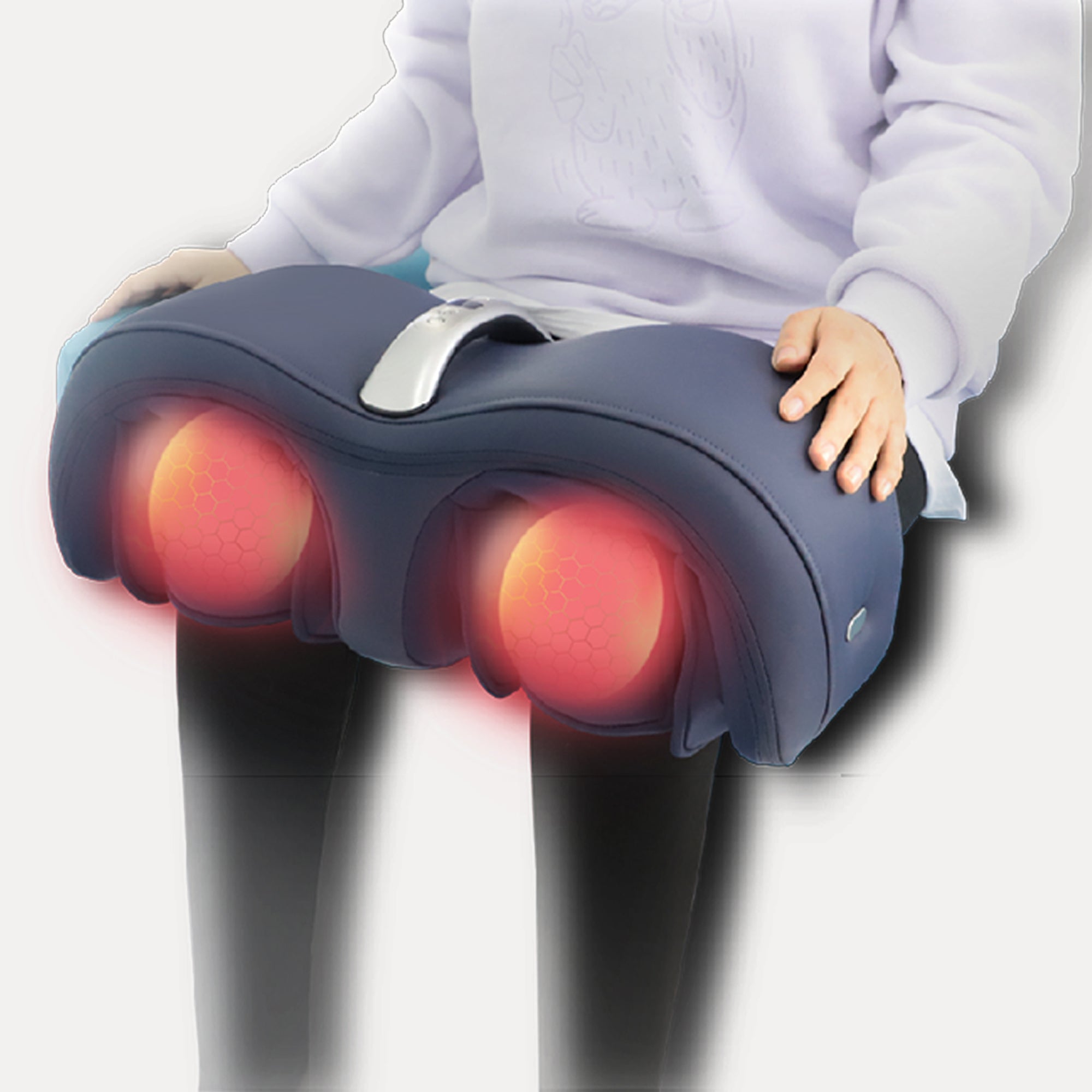 Air Pressure Knee Massager with Heat & Vibration – Adjustable Compression for Joint Pain Relief & Recovery, Dark Blue