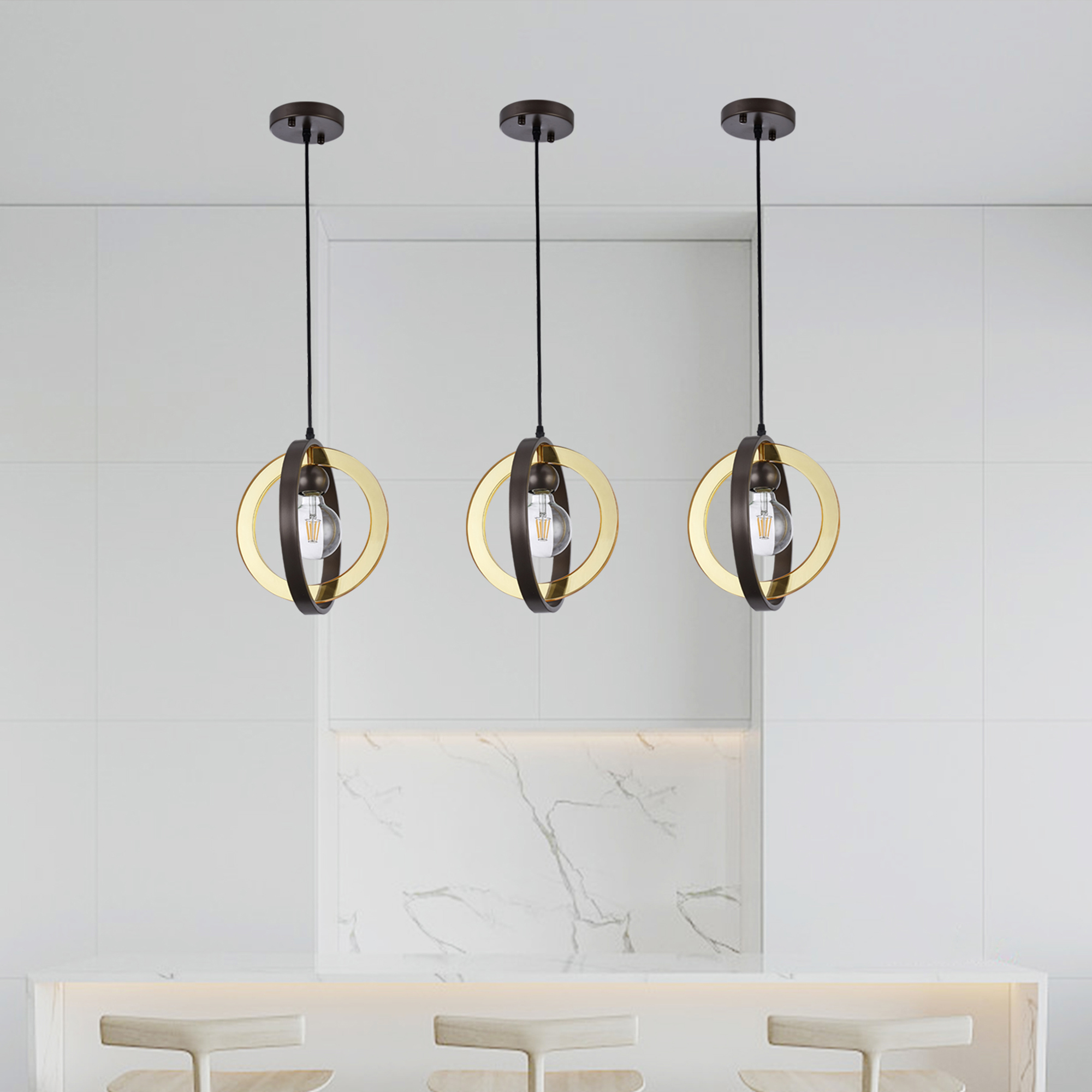 1-Light Matte Antique Bronze Chandelier