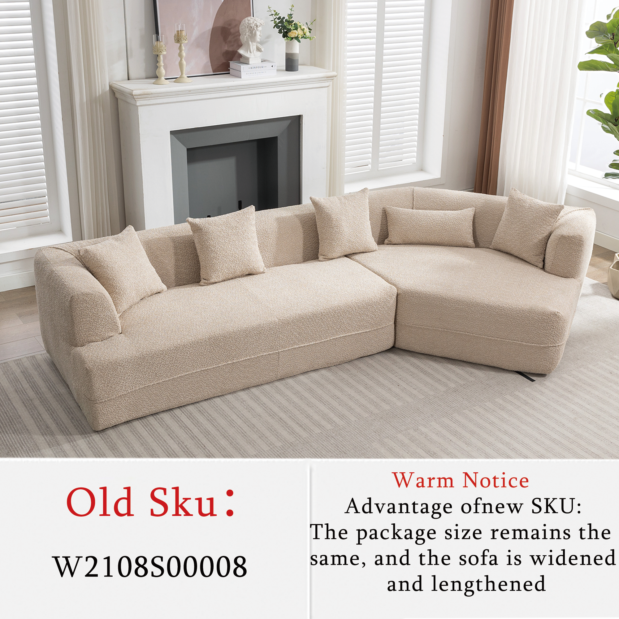 [VIDEO PROVIDED][ New And Upgraded Extended Edition]Modular sofa , modern minimalist style sofa,  upholstered ,  free combination, round fiber fabric, anti-wrinkle fabric,Dimension extension,Brown