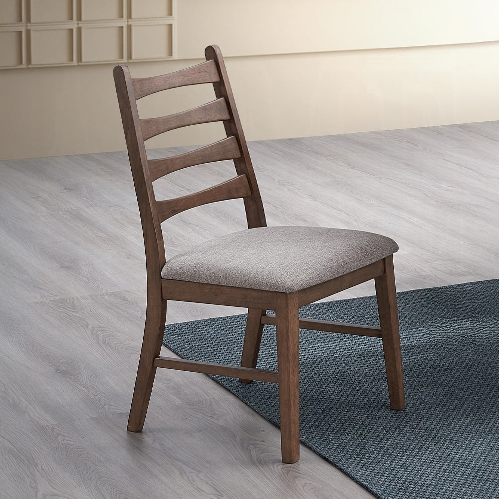 5pc Modern Dining Set Walnut Finish Extendable Dining Table and 4x Chairs Upholstered Seat Kitchen Dining Wooden Furniture