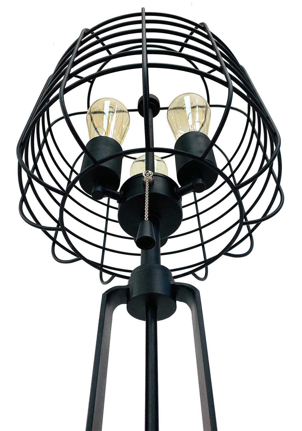 26" Black Industrial Wire Cage Table Lamp with Edison Bulb – Modern Desk Lamp (1 Piece)