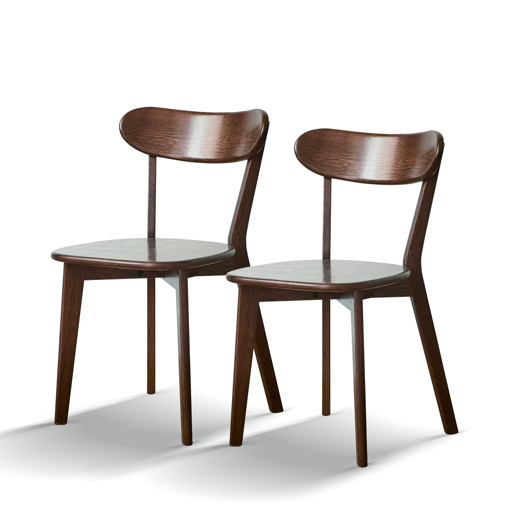 (Set of 2) Solid Oak Wood Dining Chairs – Natural FAS Grade North American Wood, Dirt-Free, Minimalist Living Room or Table Chairs, 46.5×54×80cm