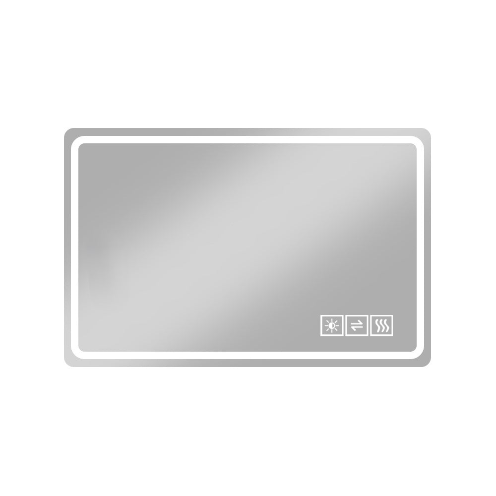 40*24 Inch LED Bathroom Mirror Vanity Mirrors with Front Lights Wall Mounted Anti-Fog Frameless Make Up Mirror with Light 5 mm Copper-Free Silver Mirror Horizontal or Vertical
