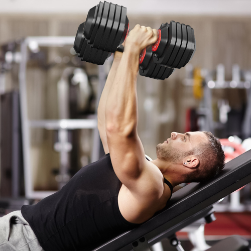 Adjustable Dumbbell Set 10-in-1 – 55LB Free Weights for Men & Women, Fast Turn Handle Adjustment, Black Dumbbells for Home Gym & Full Body Workout