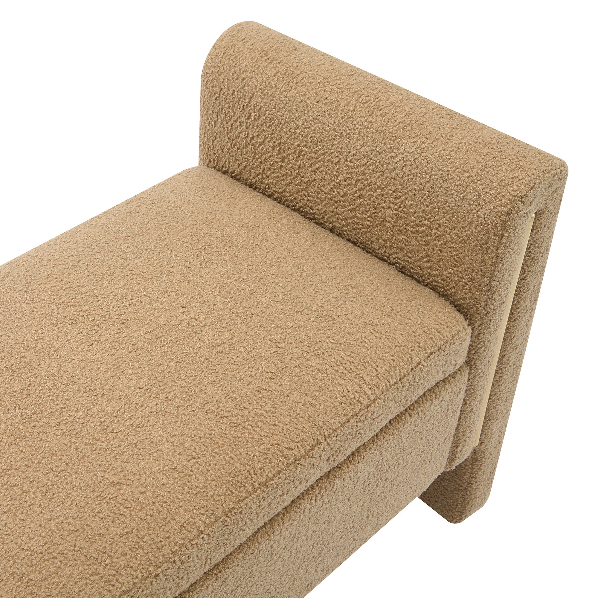 Modern Teddy Bed End Bench with Arms and Storage – Upholstered Large Foot Rest Stool, Comfy Window Vanity Bench for Living Room, Bedroom, Dorm, Coffee Table, Teddy Coffee
