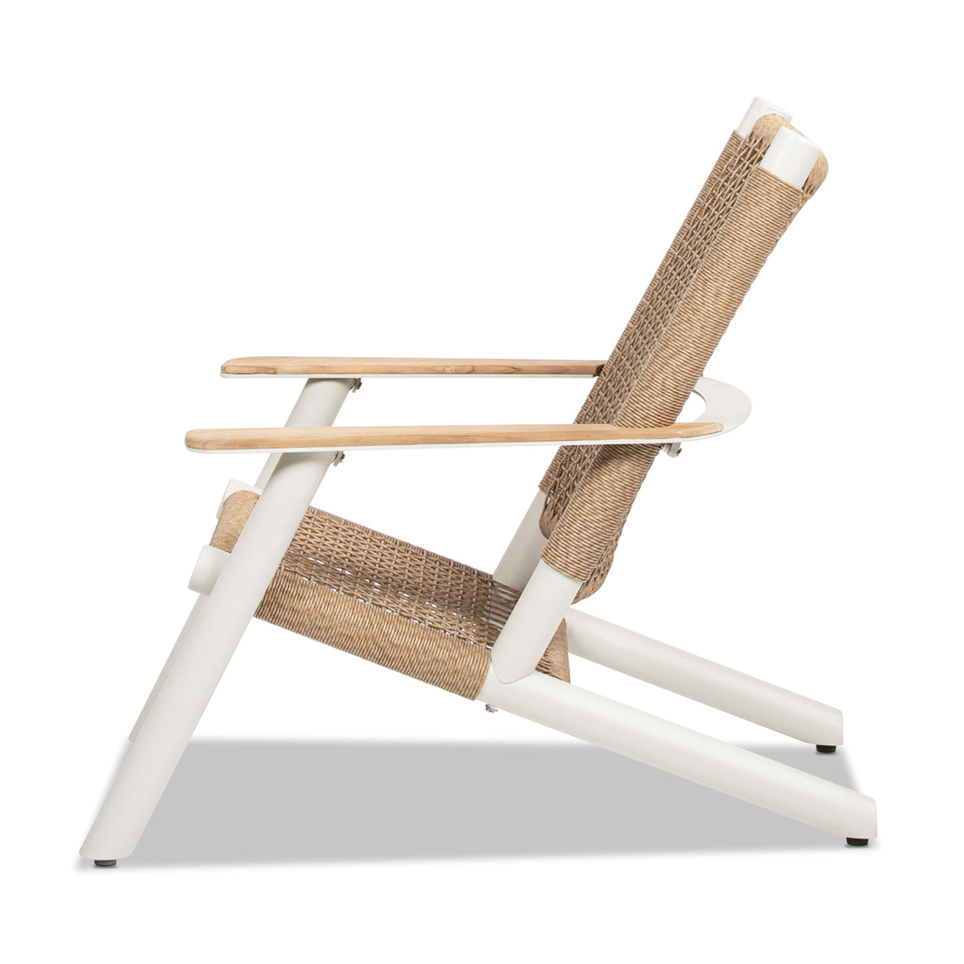 Atlas Adirondack Outdoor Lounge Chair Light Beige Gray Aluminum