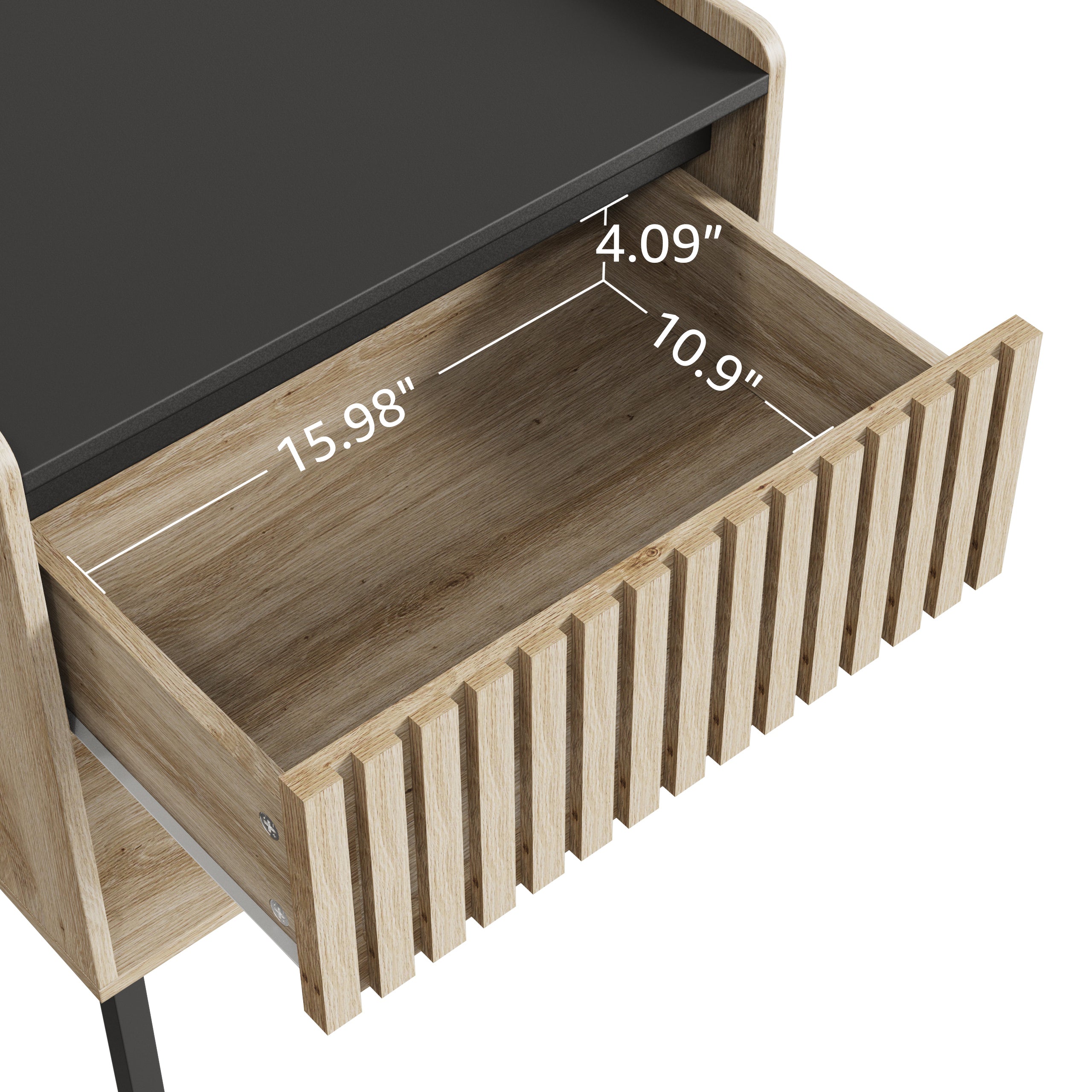 Bedside Cabinet Set of 2 – Modern Minimalist Design with Iron Feet, Vertical Stripe Elements, Quick Assembly, Ideal for Modern Families