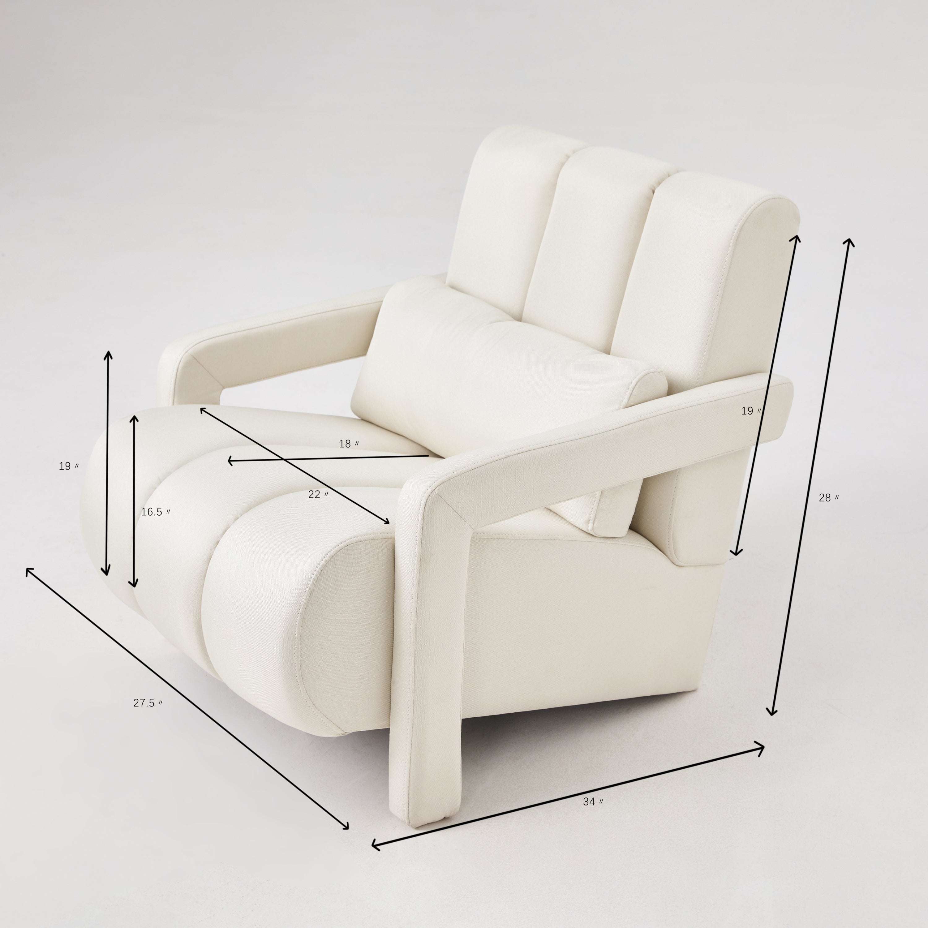Modern Upholstered accent chair, Comfortable Linen Fabric with a pillow for Living room,bedroom. Linen, Beige