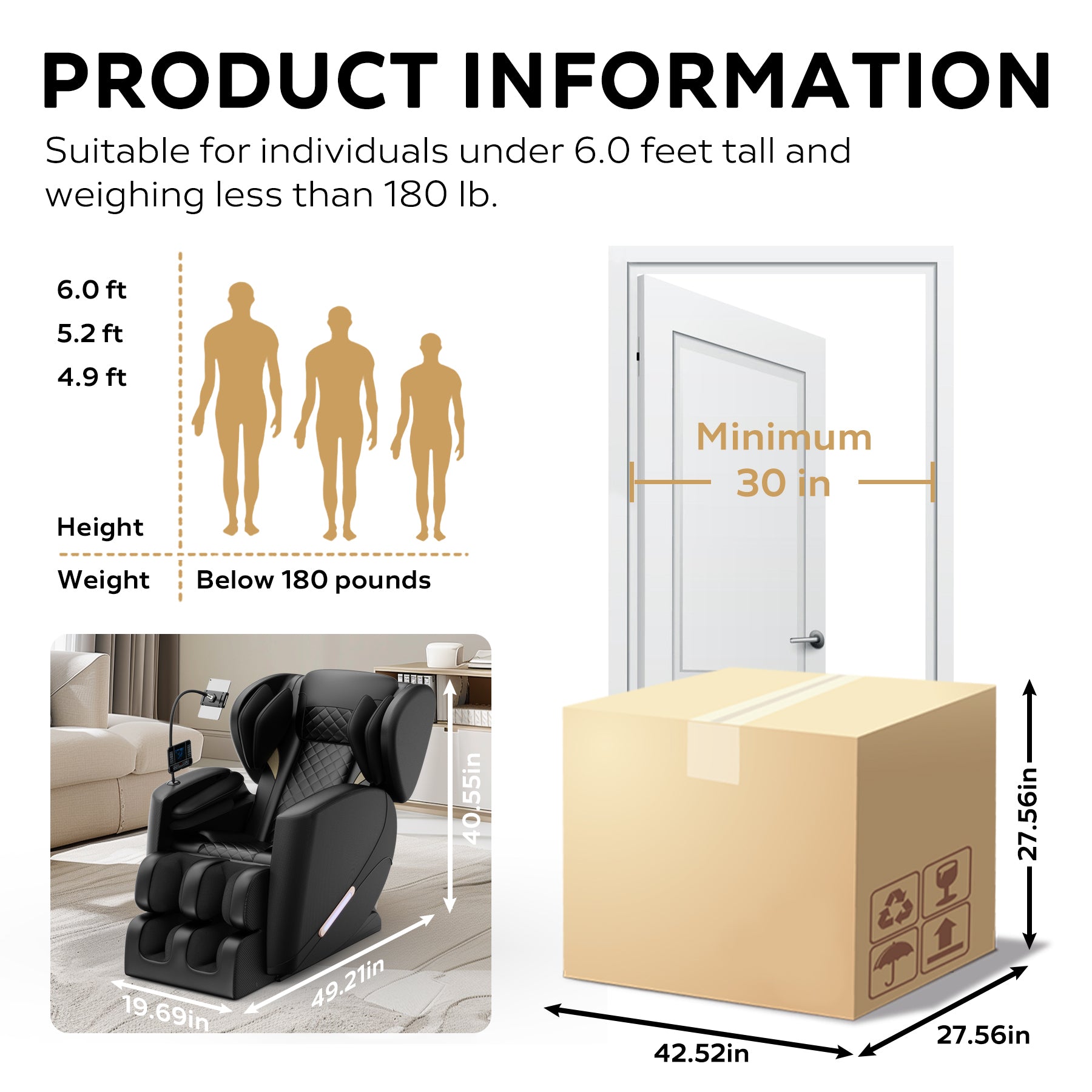 2024 Full Body Massage Chair Recliner with Zero Gravity, Full Body Air Pressure