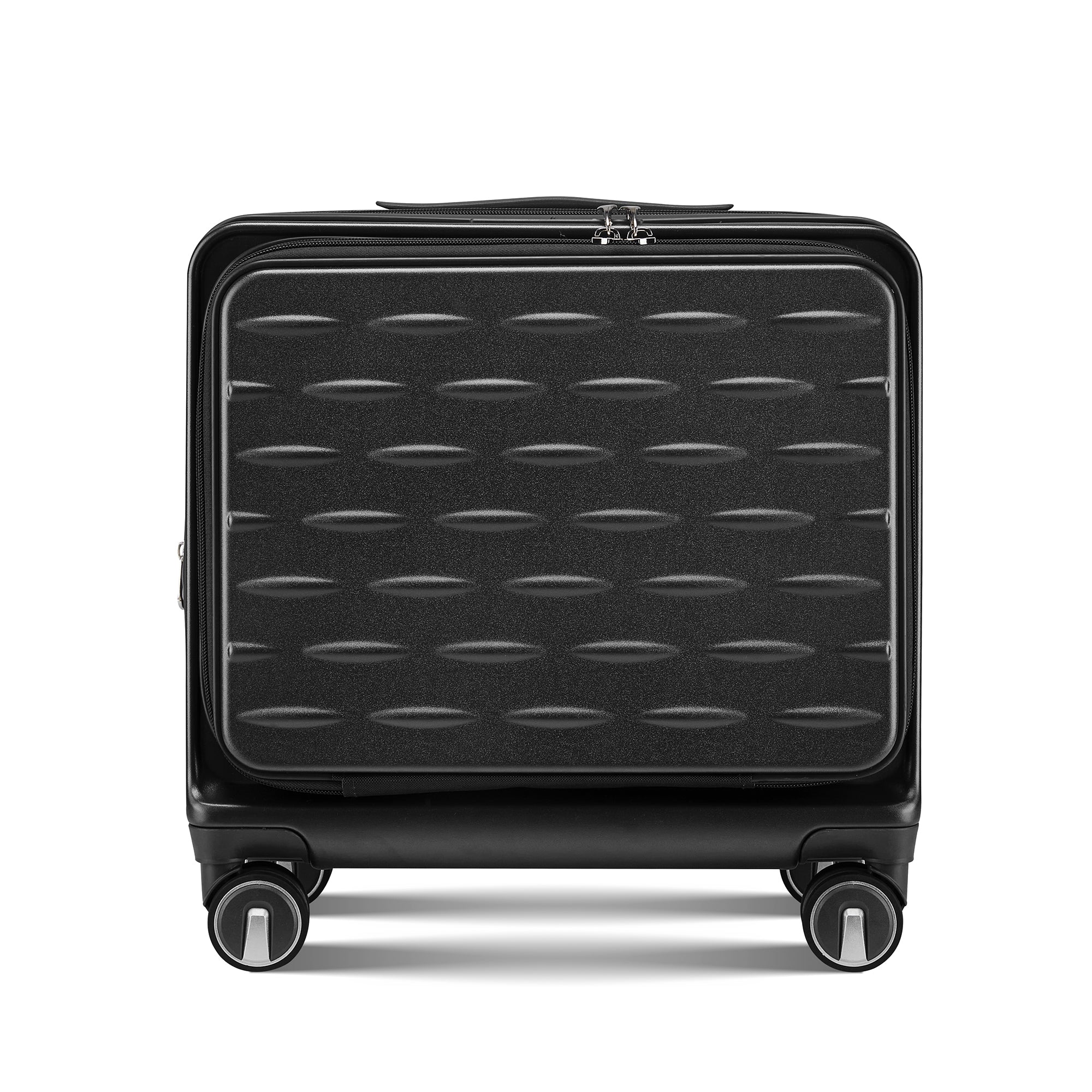 18" Carry-On Luggage with Front Open Door and Laptop Interlayer, PC Hard Shell Suitcase, Built-In TSA Lock, Lightweight Hardside Spinner Wheels, Airline Approved for Men and Women