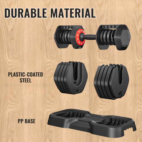 Adjustable Dumbbell Set 10-in-1 – 55LB Free Weights for Men & Women, Fast Turn Handle Adjustment, Black Dumbbells for Home Gym & Full Body Workout