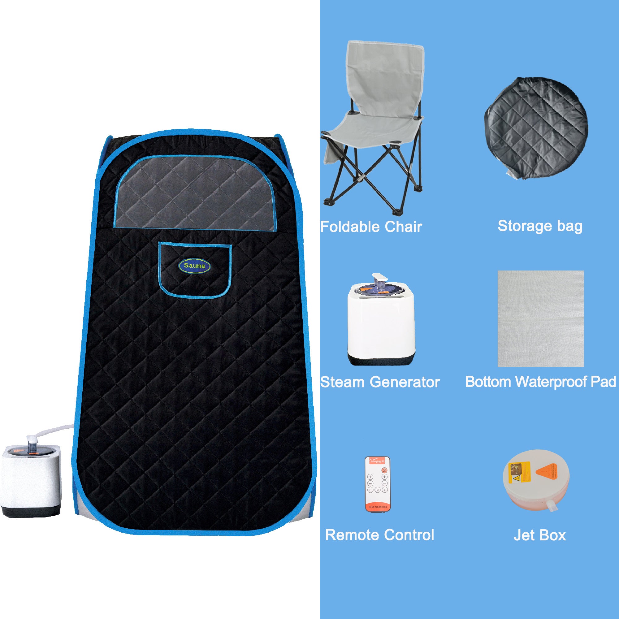Portable Full Size Steam Sauna Tent | 1000W Generator, Fast Heating Home Spa