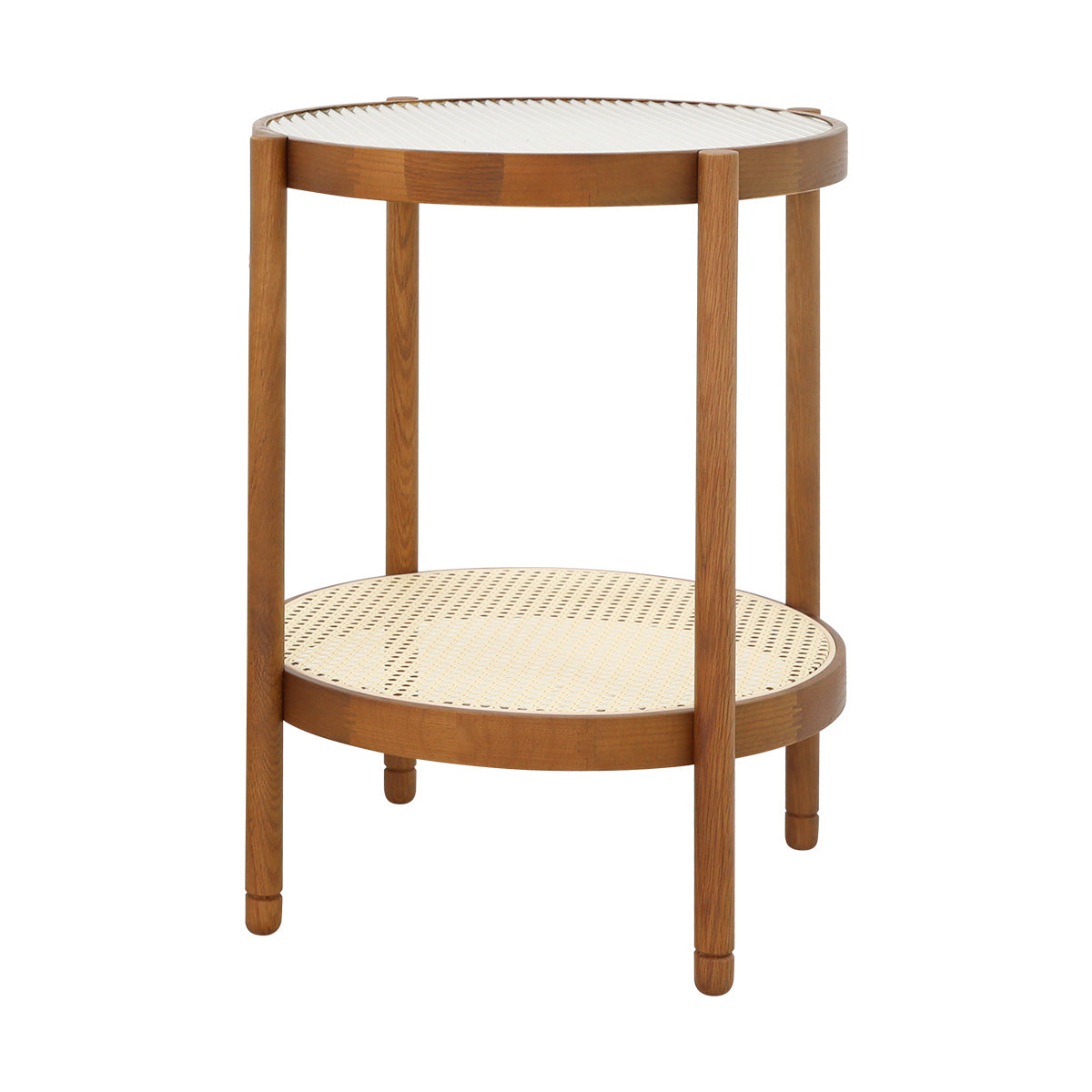Modern Farmhouse Living Room Coffee Table Set, Stylish and Elegant Nesting Round Wooden Table,Side End table set for Living Room,Bedroom-1pc End Table