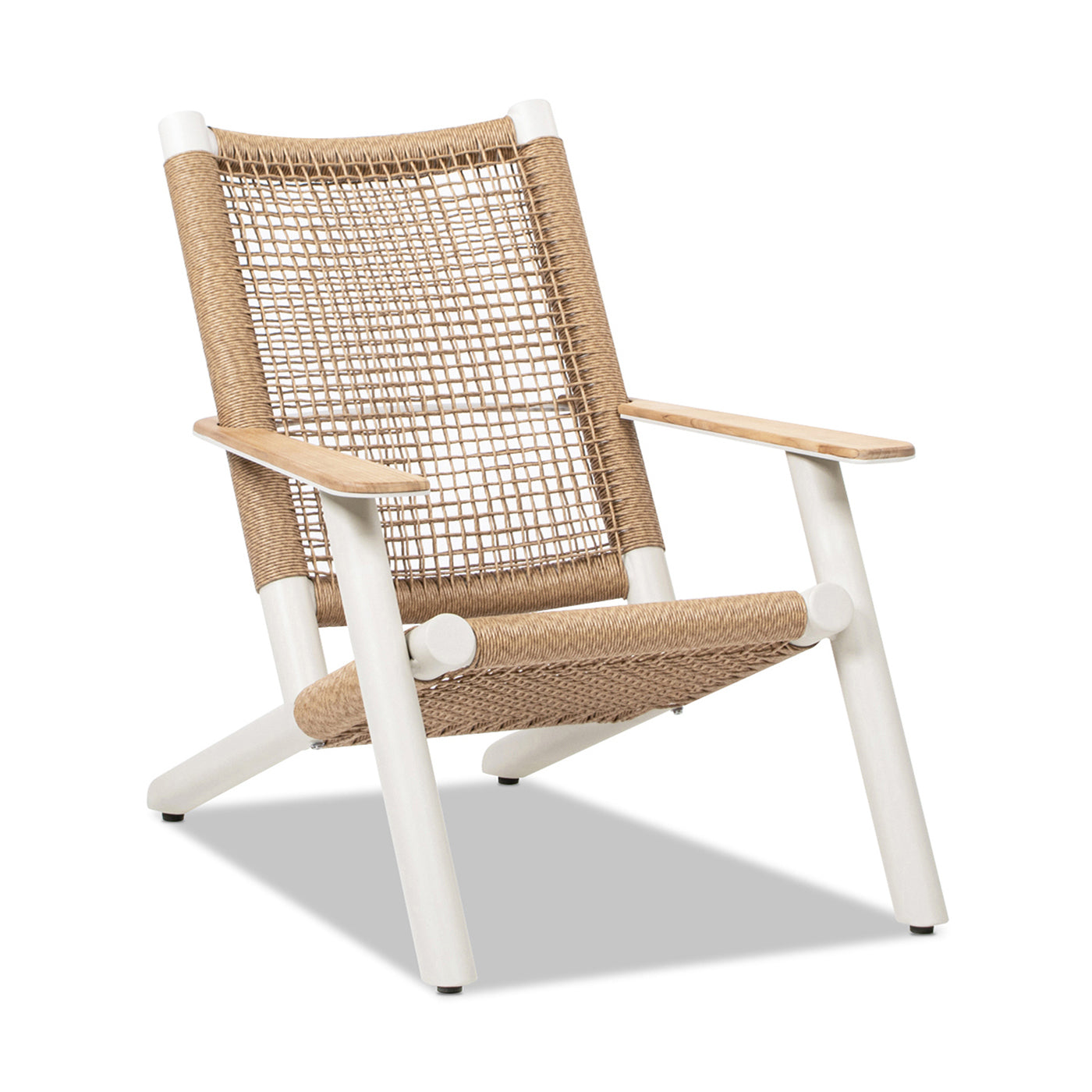 Atlas Adirondack Outdoor Lounge Chair Light Beige Gray Aluminum