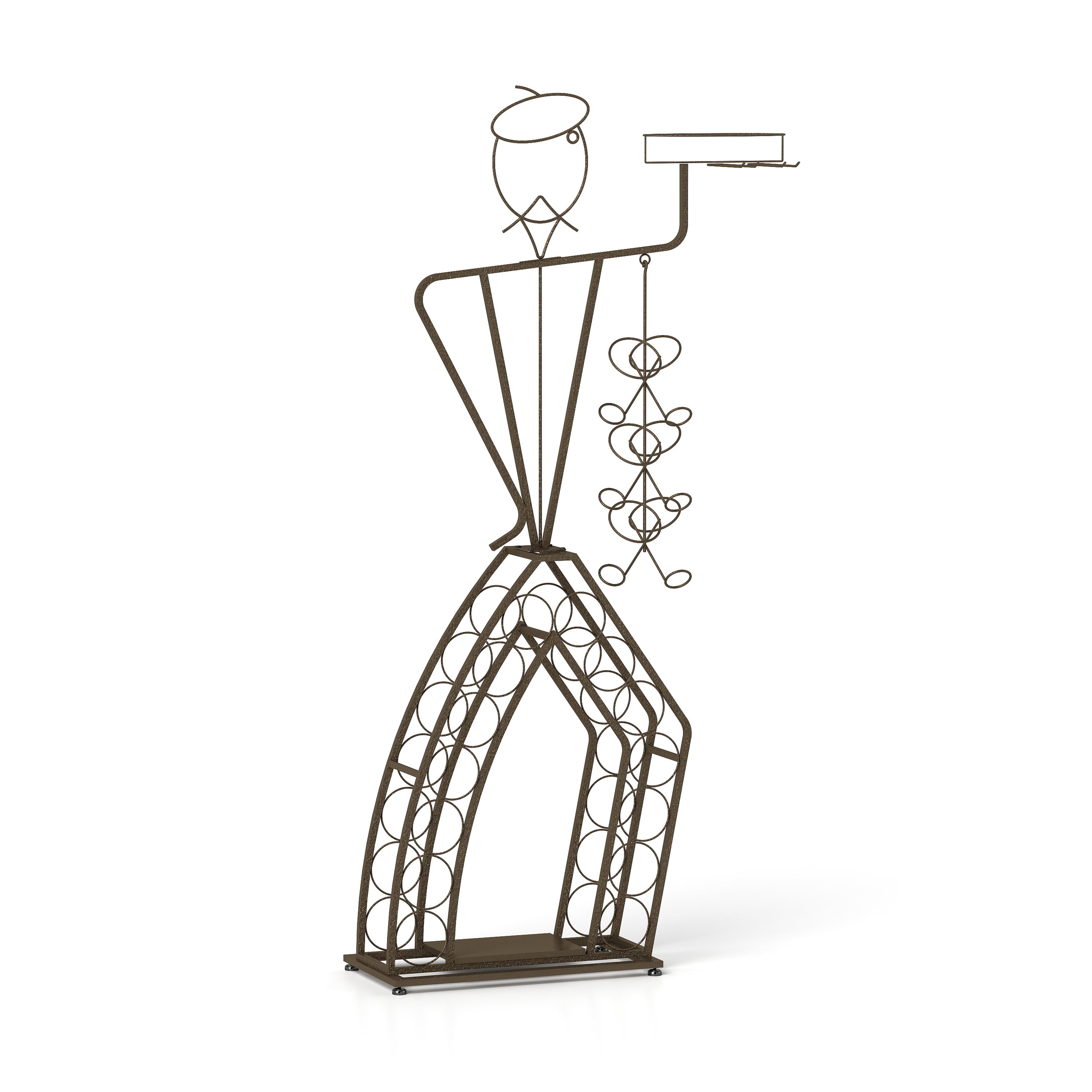 Unique Design Wine Bakers Rack, Freestanding Wine Rack with Storage Bottle, Wine Storage Home Bar for Liquor and Wine, Organizer for Kitchen, Dining Room