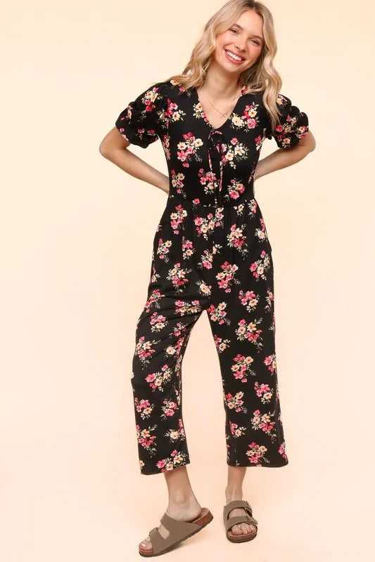 Haptics Flora Knit Spring Jumpsuit With Side Pockets