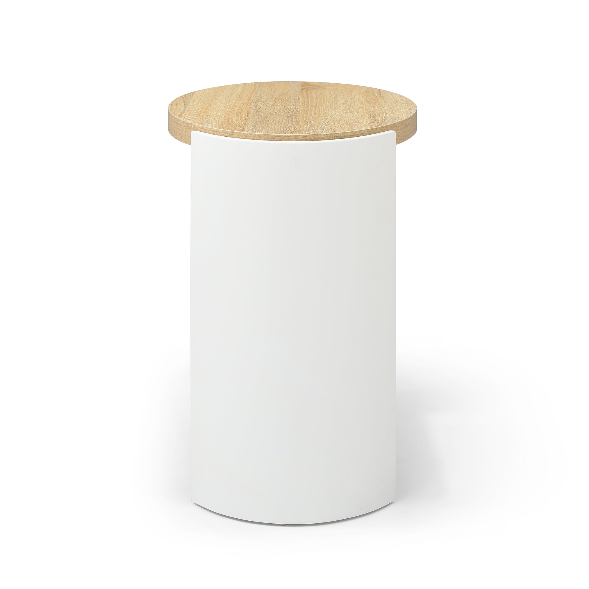 End Table, Small Side Table with 2-Layer Storage Shelves, Nightstand for Small Spaces, Sofa Table for Living Room and Bedroom, Stable Frame, Easy Assembly, Natural and White