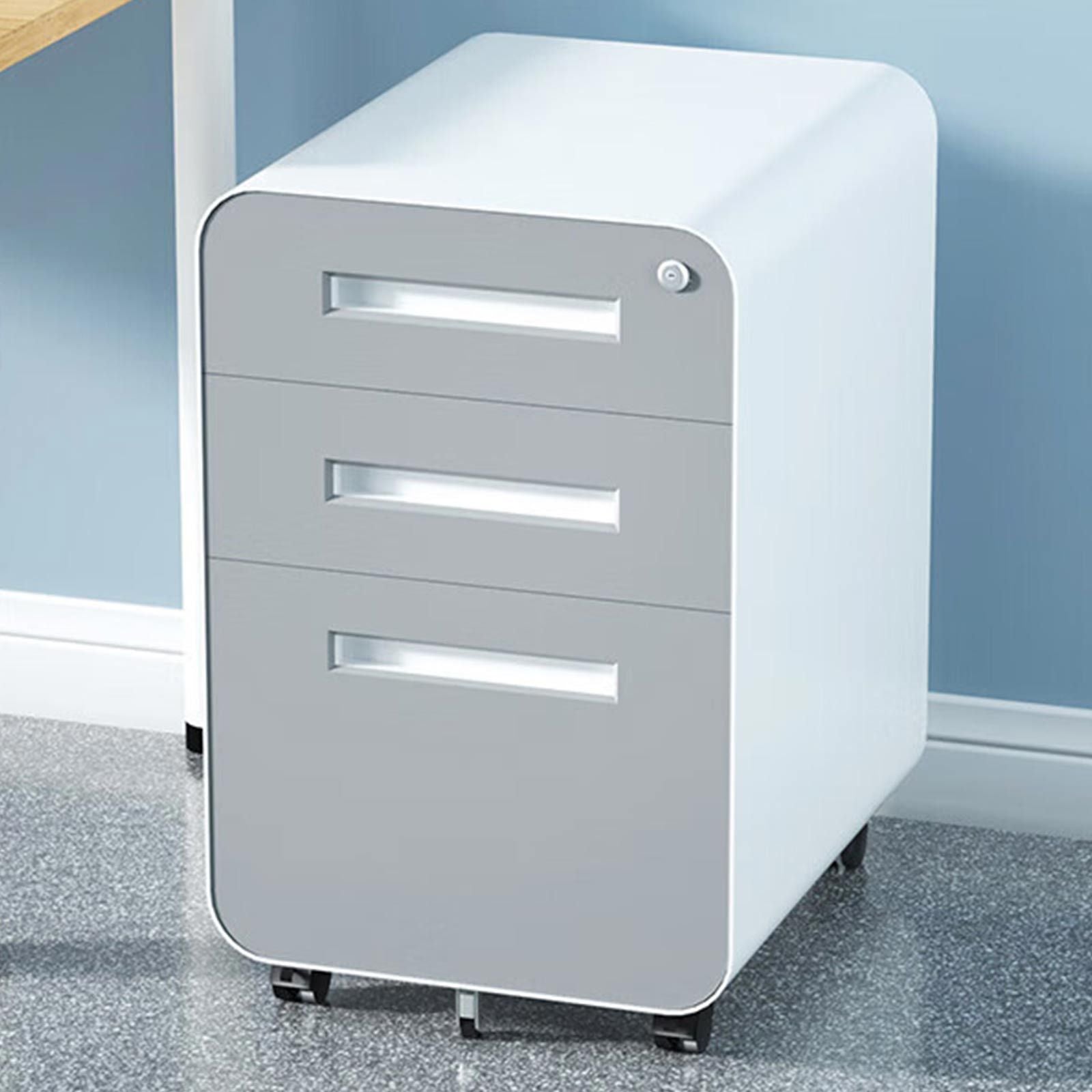 3-Drawer Mobile File Cabinet Under Desk - Versatile Storage for Legal/Letter/A4 Files, Anti-Tilting Design, Cold Rolled Steel, Waterproof, Black