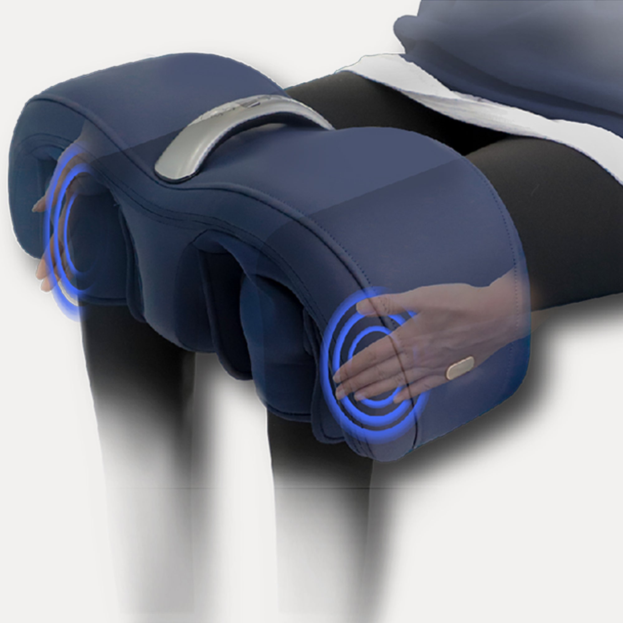 Air Pressure Knee Massager with Heat & Vibration – Adjustable Compression for Joint Pain Relief & Recovery, Dark Blue