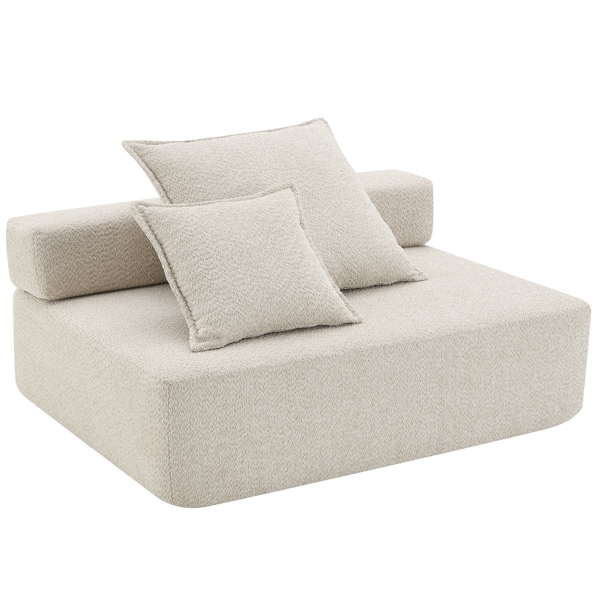 [VIDEO provided] Loveseat Frame for Oversized Modular U Shaped Sectional Sofa,Luxury Boucle Floor Couch,Convertible Compressed Couch,Spacious Foam-Filled Sofa for Living Room,2 Colors
