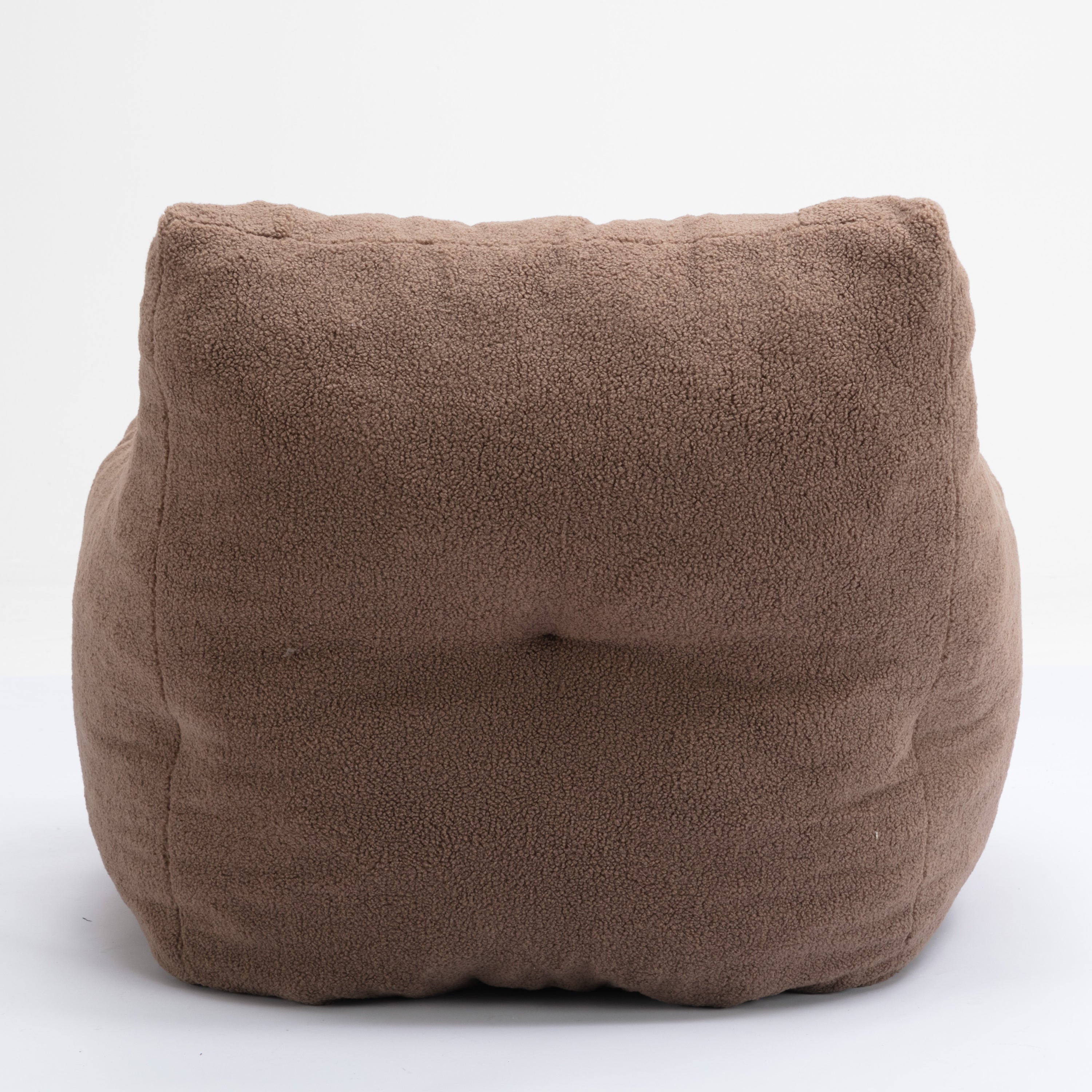 010-Soft Teddy Fabric Tufted Foam Bean Bag Chair With Teddy Fabric Coffee