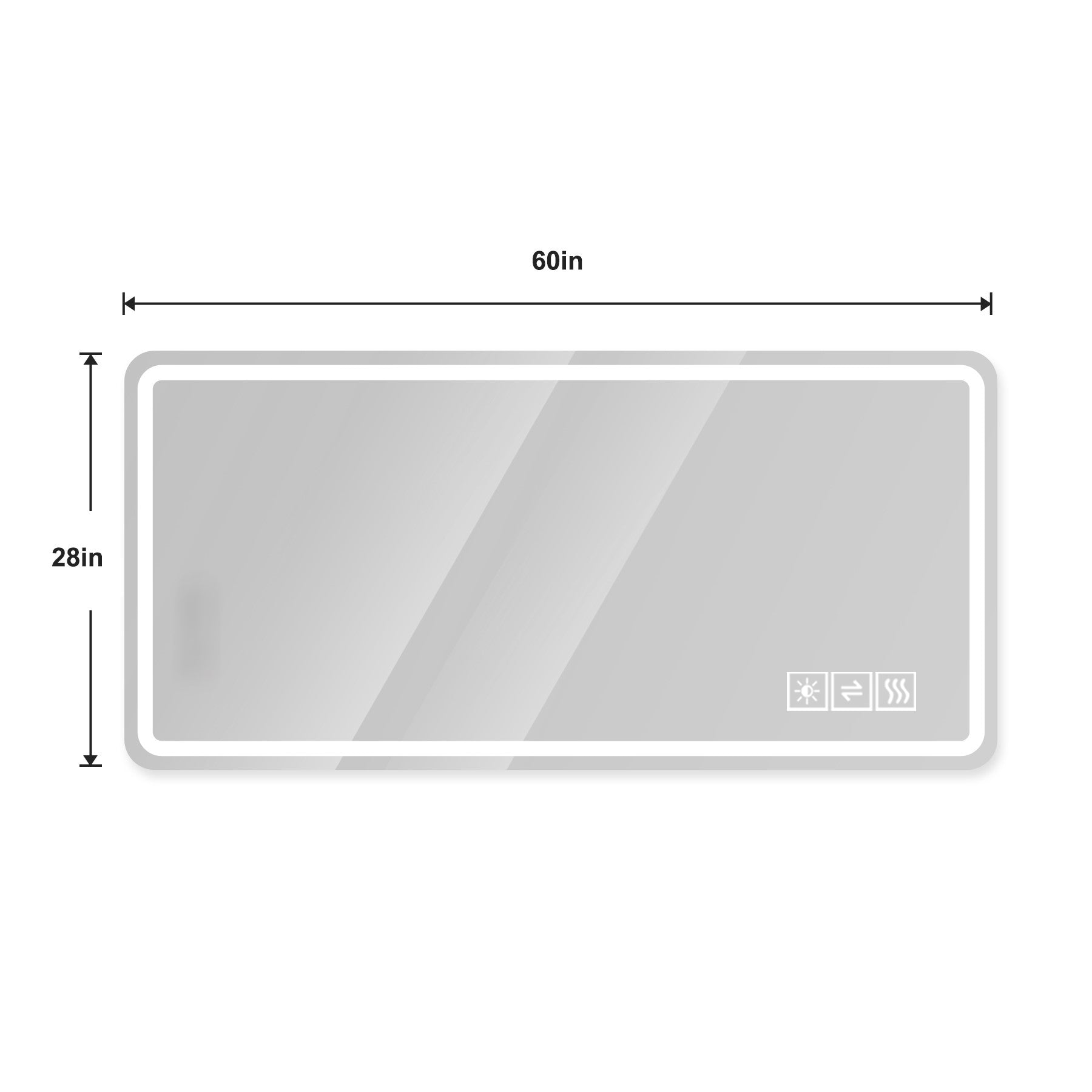 28x60 Inch LED Bathroom Vanity Mirror – Anti-Fog, Dimmable, Shatter-Proof Tempered Glass, Ideal for Bathroom Wall Decor, Beauty Makeup, and Shaving