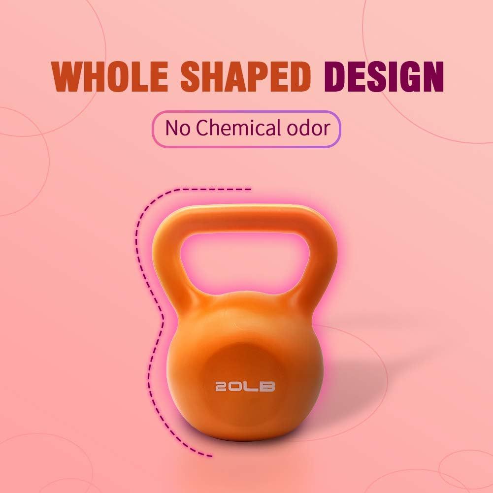 20LB Kettlebell Set – Vinyl Coated Kettlebell for Women, Strength Training Weight with Wide Comfortable Grip for Home Gym Workouts