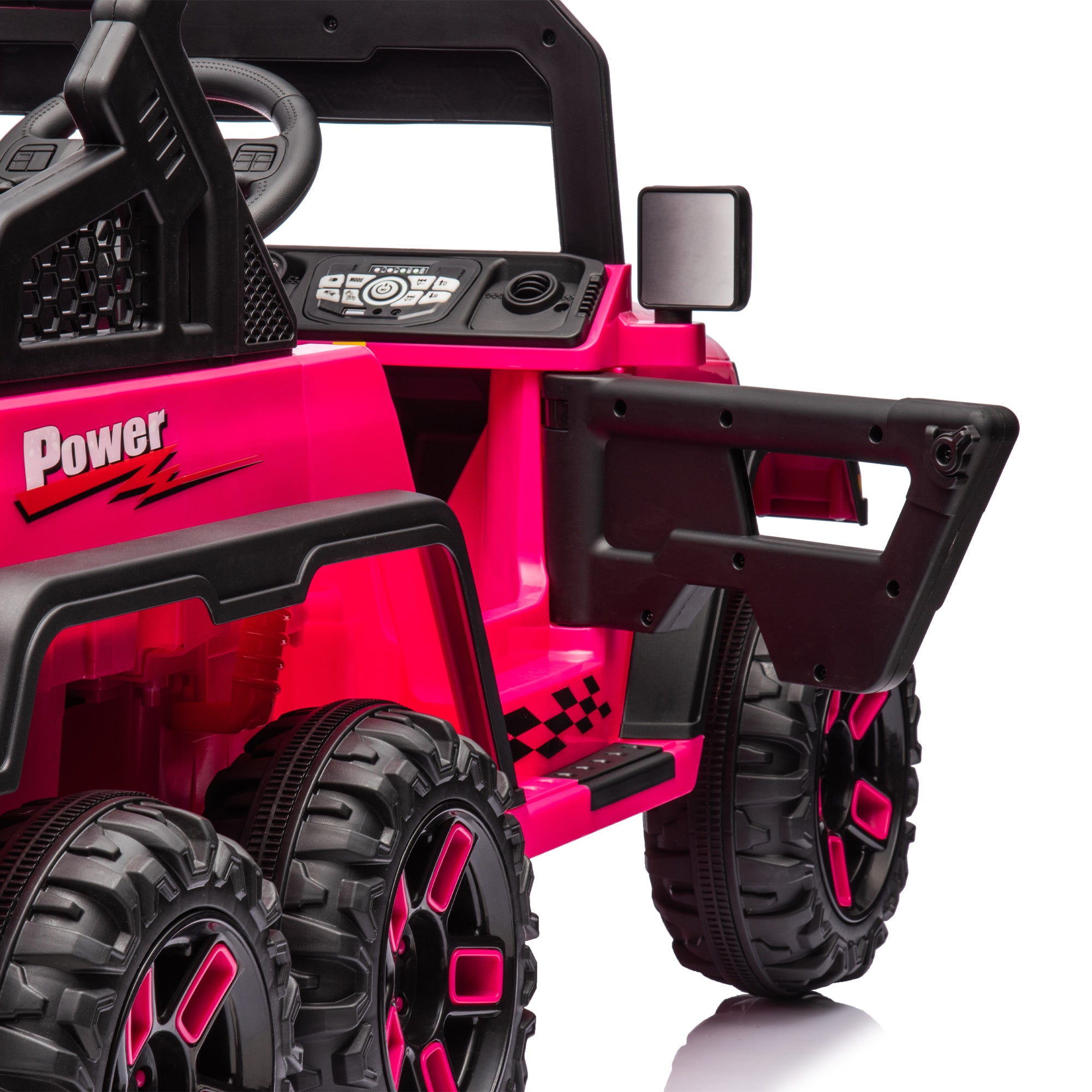 24V Ride On Large Pickup Truck for Kids, 4WD Ride On Car with Remote Control, Bluetooth Music, Spacious Rear Storage, Parents Assist in Driving

