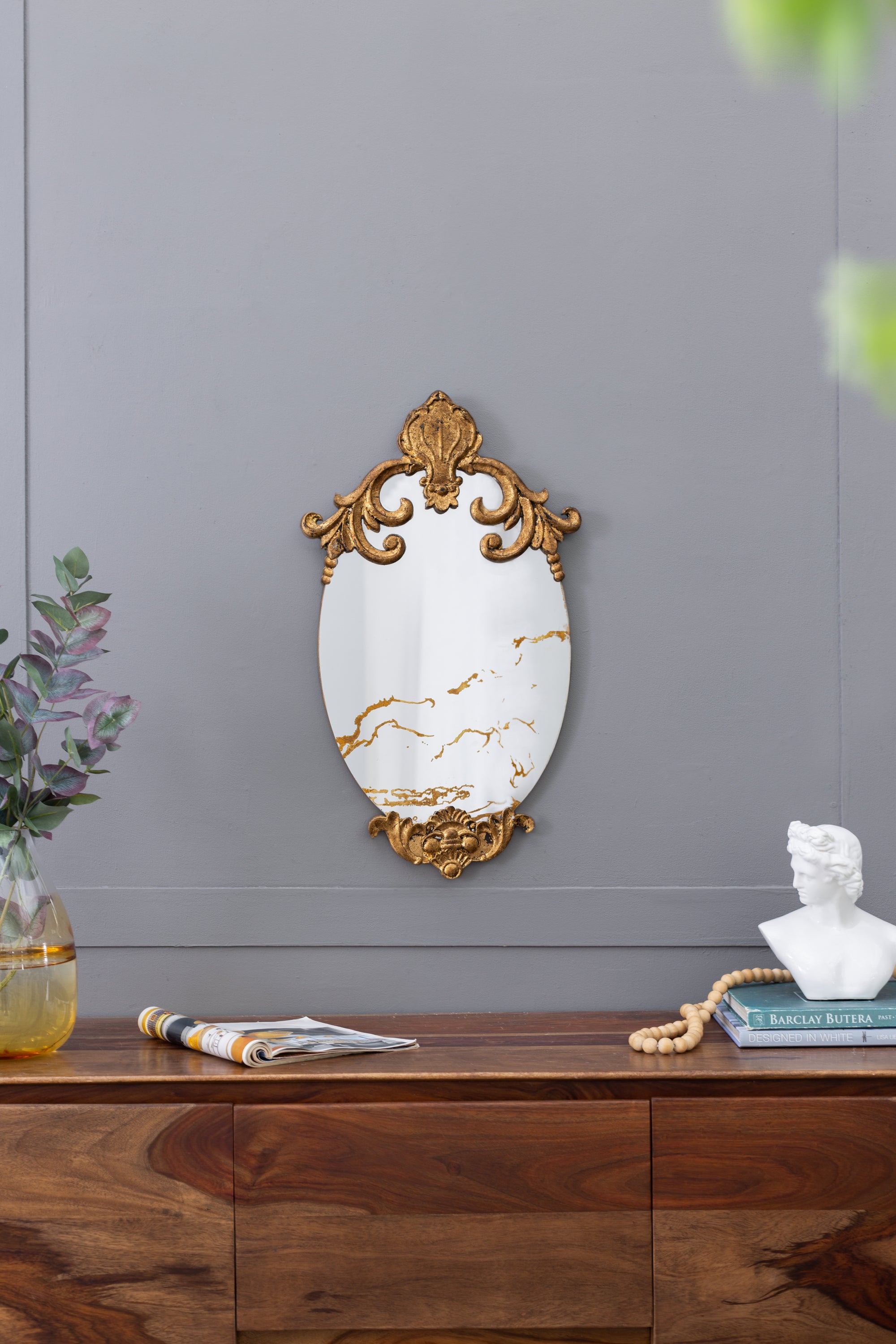 26" x 15" Decorative Oval Wall Mirror, Accent Mirror for Living Room, Entryway, Bedroom, Office