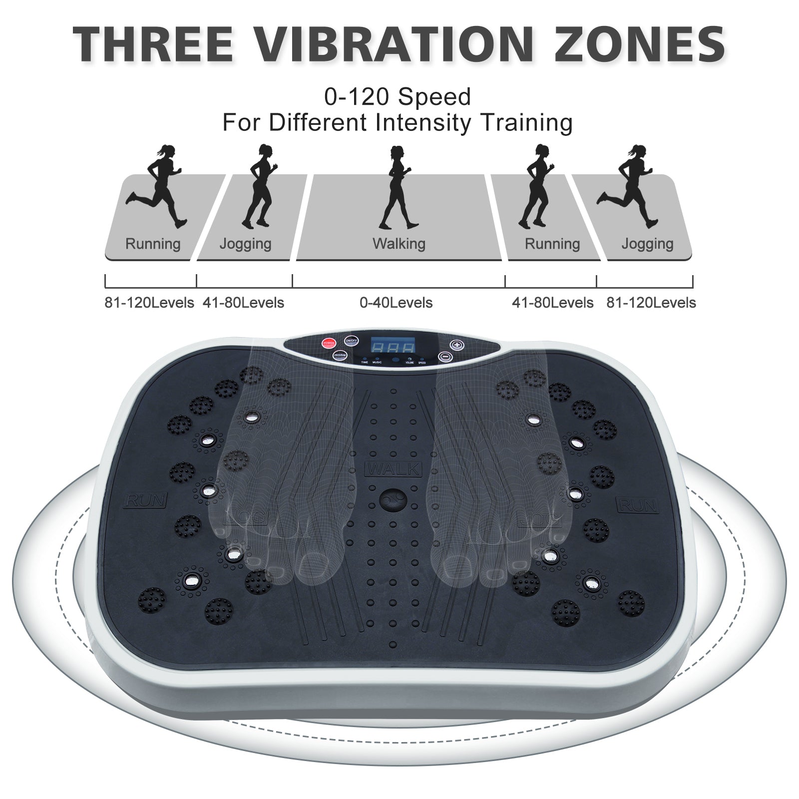 Vibration Plate Exercise Machine – Whole Body Vibration Fitness Platform for Weight Loss & Toning, Home Workout Equipment, Grey