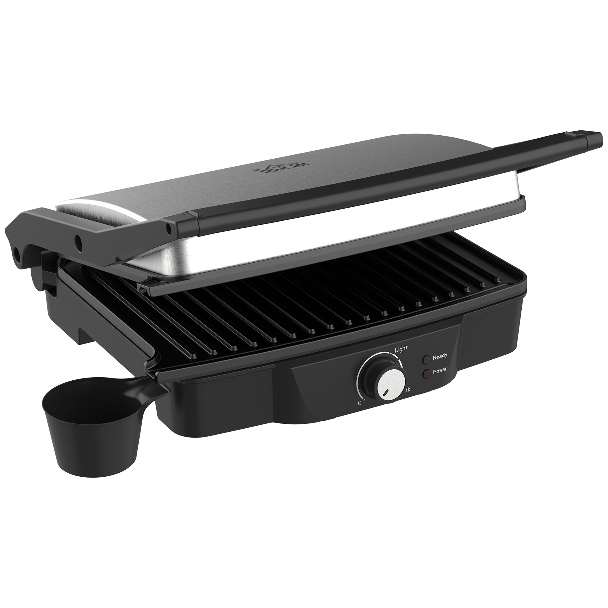 4-Slice Panini Press Grill - 180° Open, Non-Stick Plates