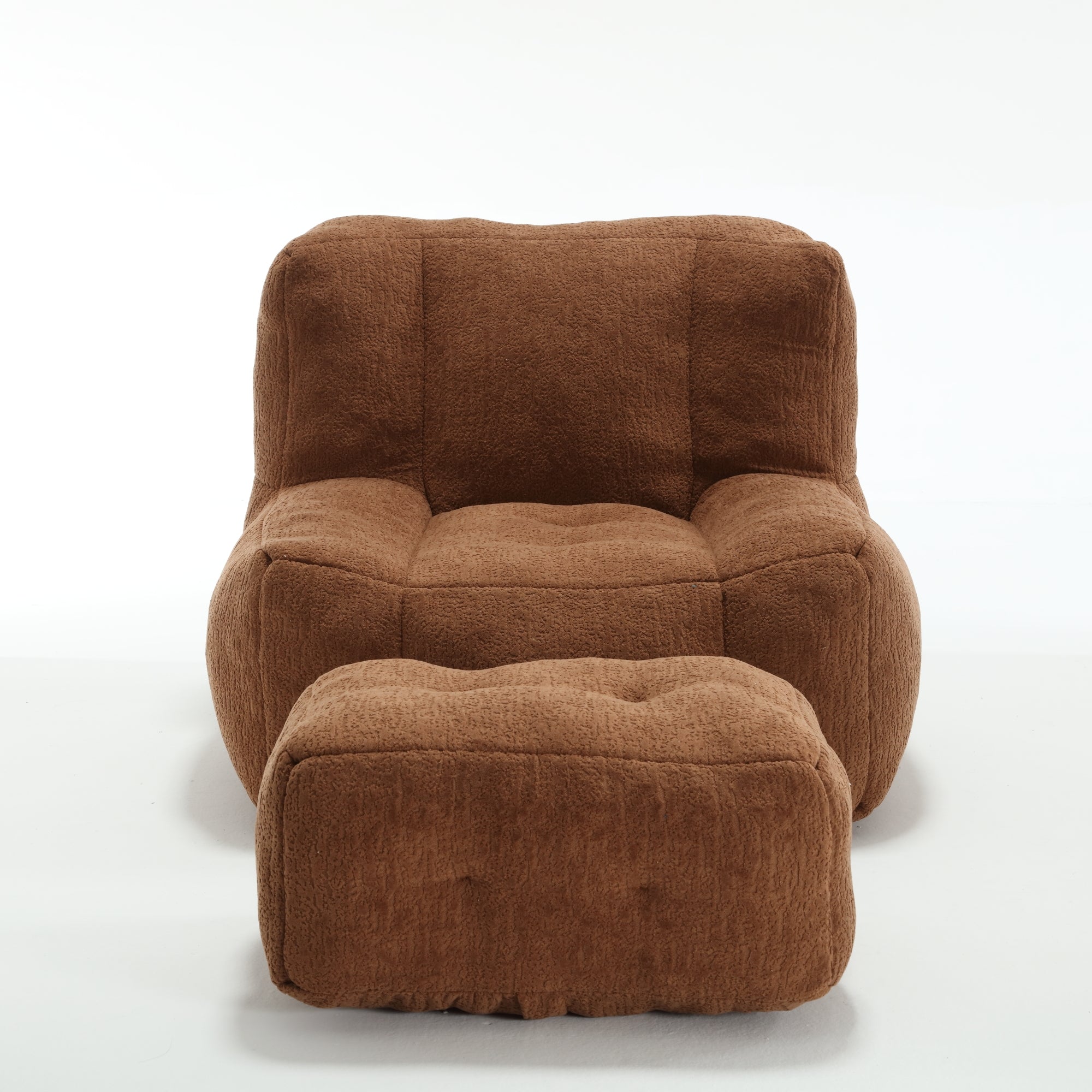 Fluffy bean bag chair, comfortable bean bag for adults and children, super soft lazy sofa chair with memory foam and ottoman, indoor modern focus bean bag chair for living room, bedroom, apartment