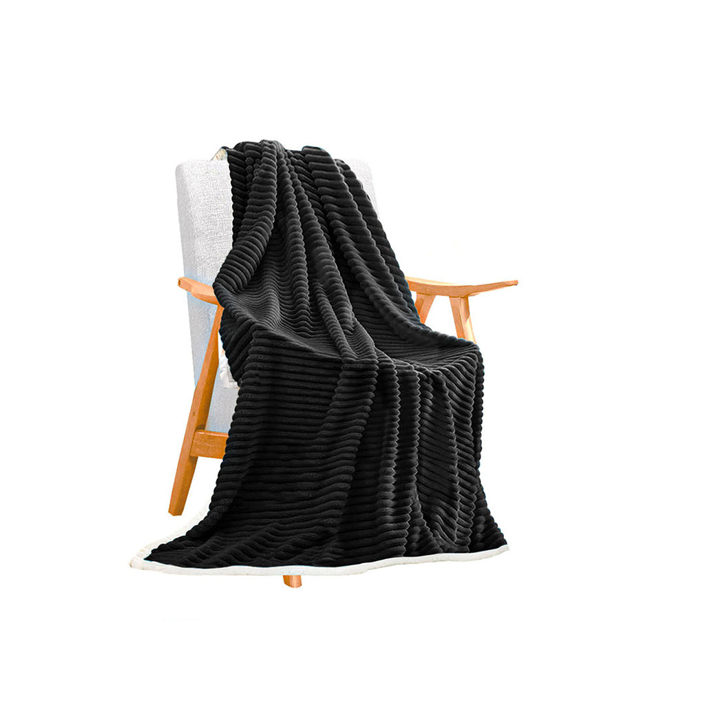 SOGA Black Throw Blanket