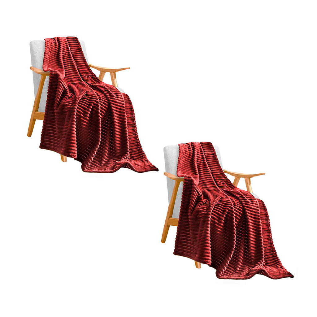 SOGA Burgundy Throw Blanket