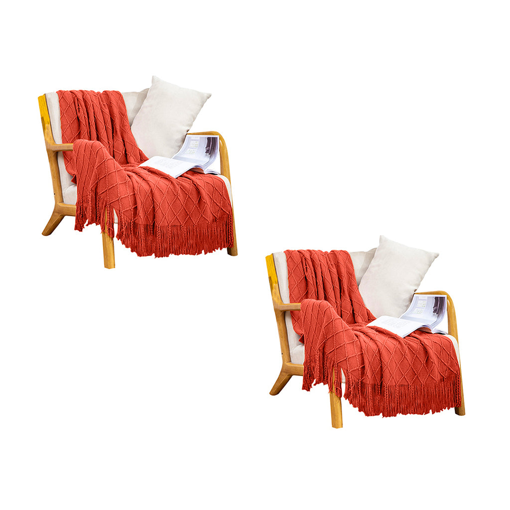 SOGA Red Diamond Pattern Blanket