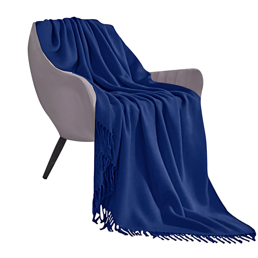 SOGA Royal Blue Acrylic Throw Blanket