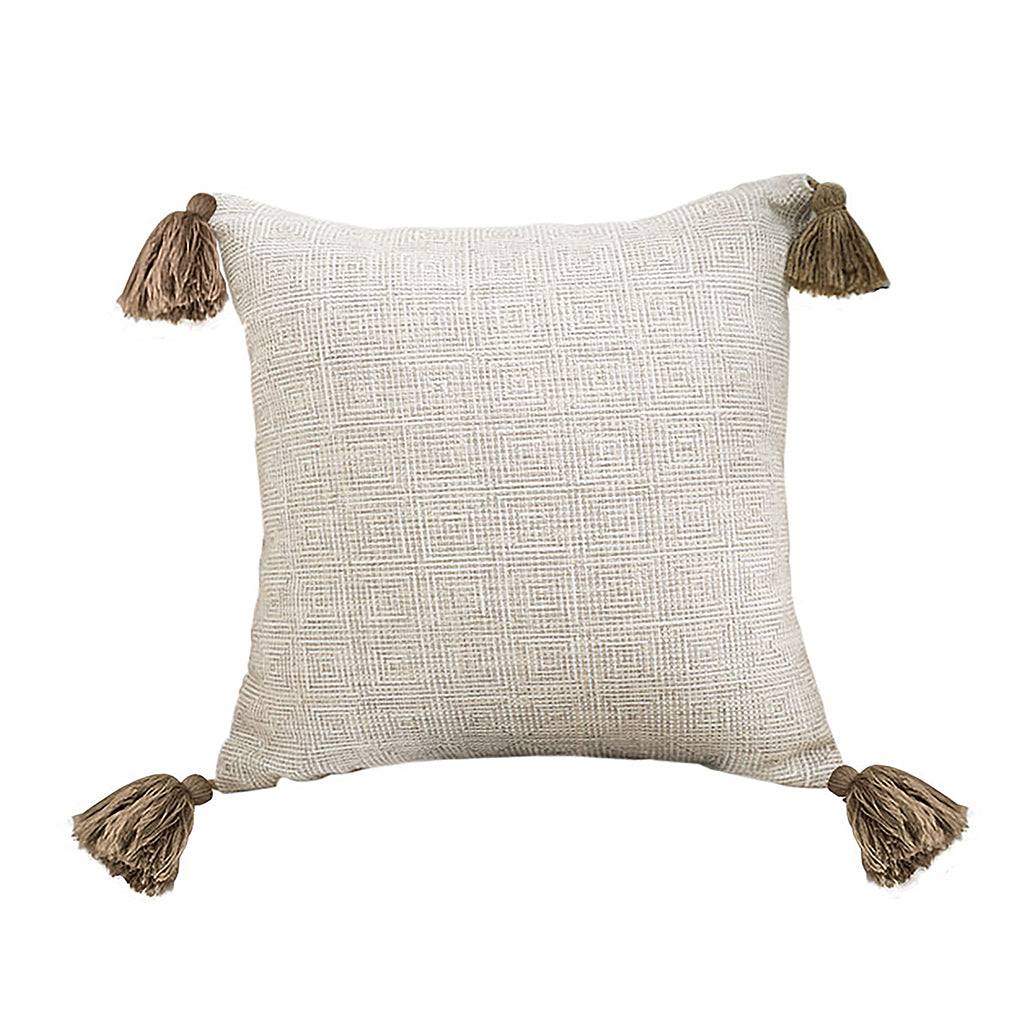 SOGA 50cm Beige Rib Knit Throw Pillow Cover