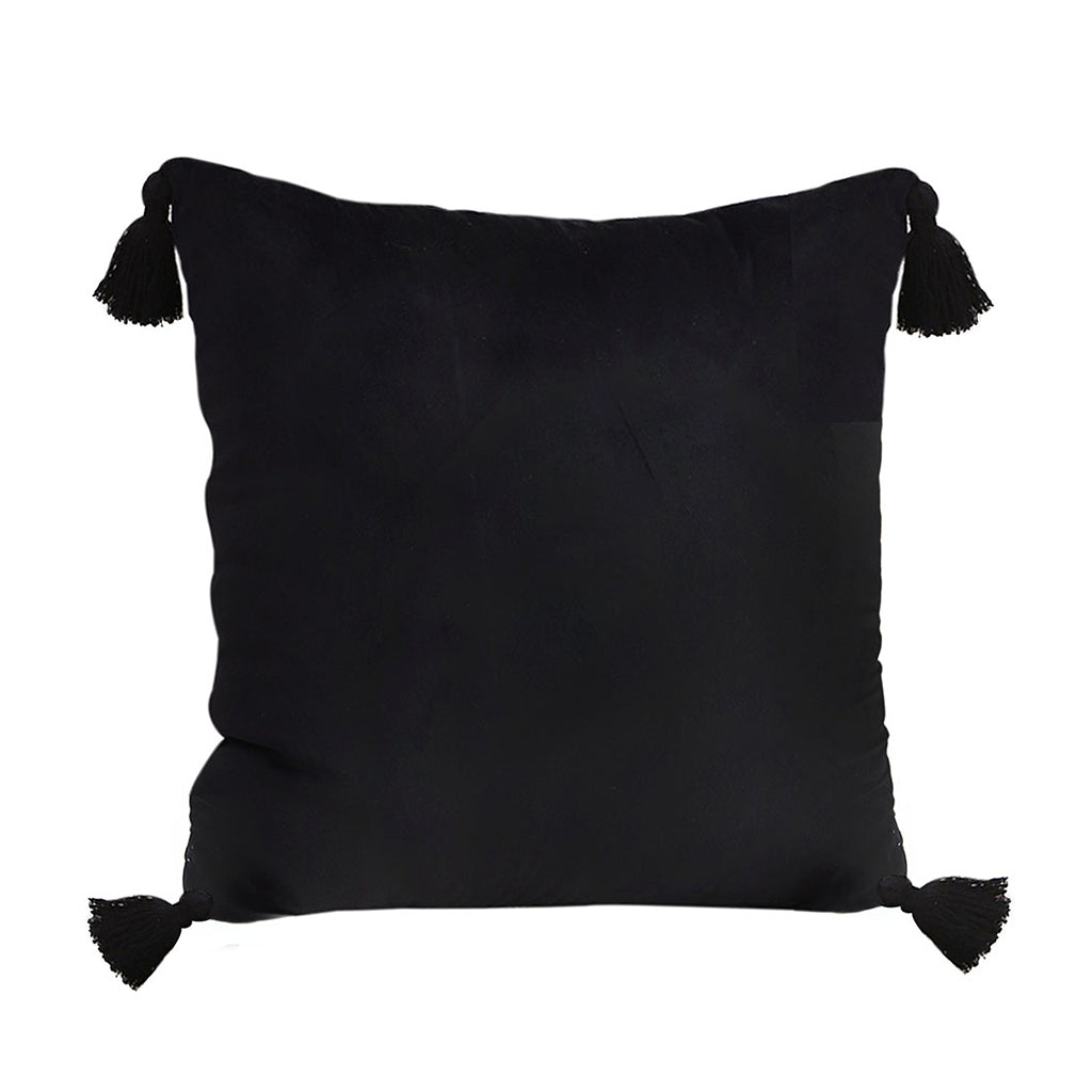 SOGA 45cm Black Vintage Butterfly Pillow Tassel Throw Pillow