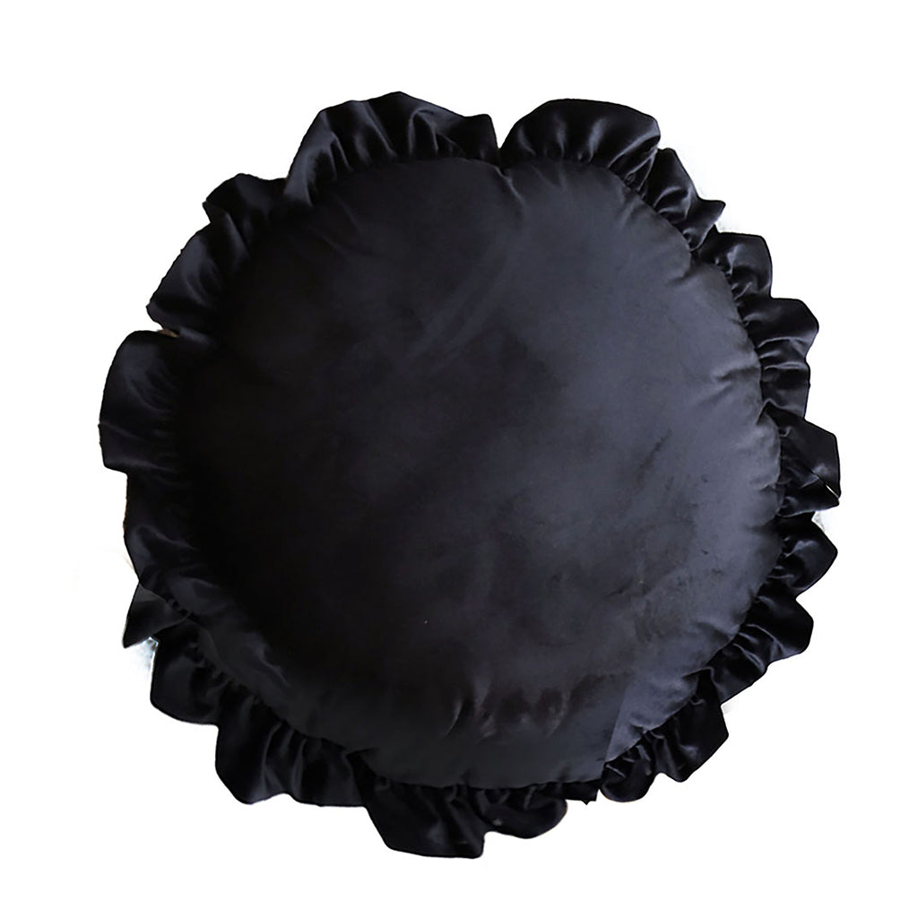 SOGA 45cm Butterfly Black Vintage Lotus Round Throw Pillow