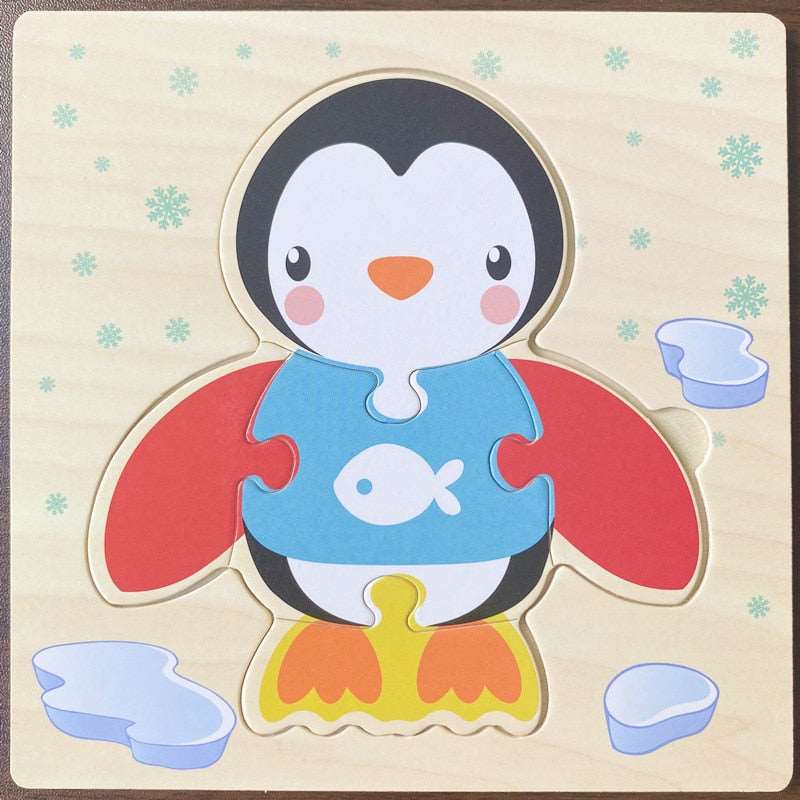 3D Wooden Animal Puzzles - Educational Toy