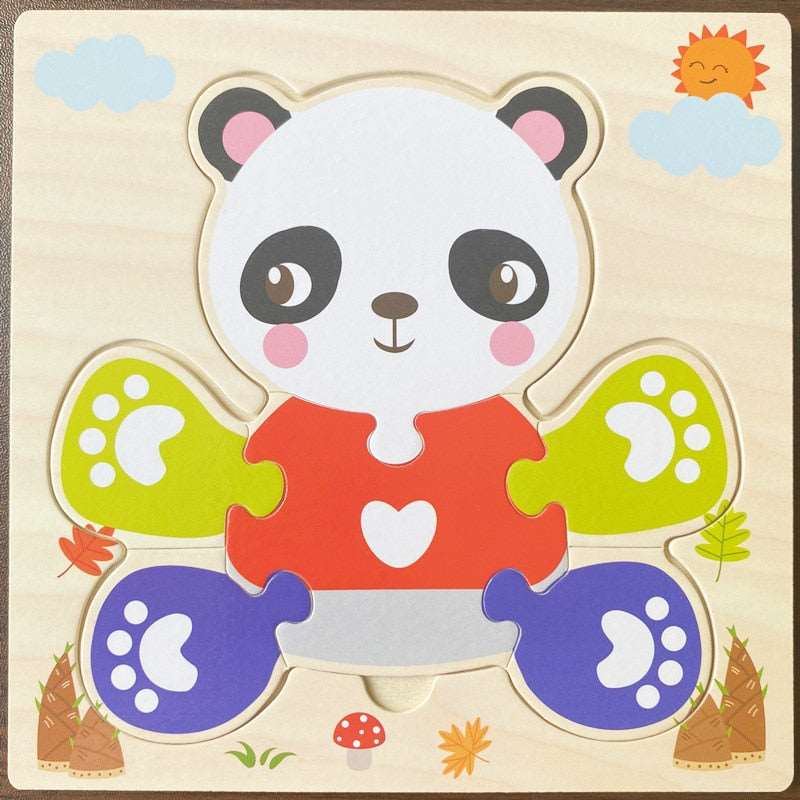 3D Wooden Animal Puzzles - Educational Toy